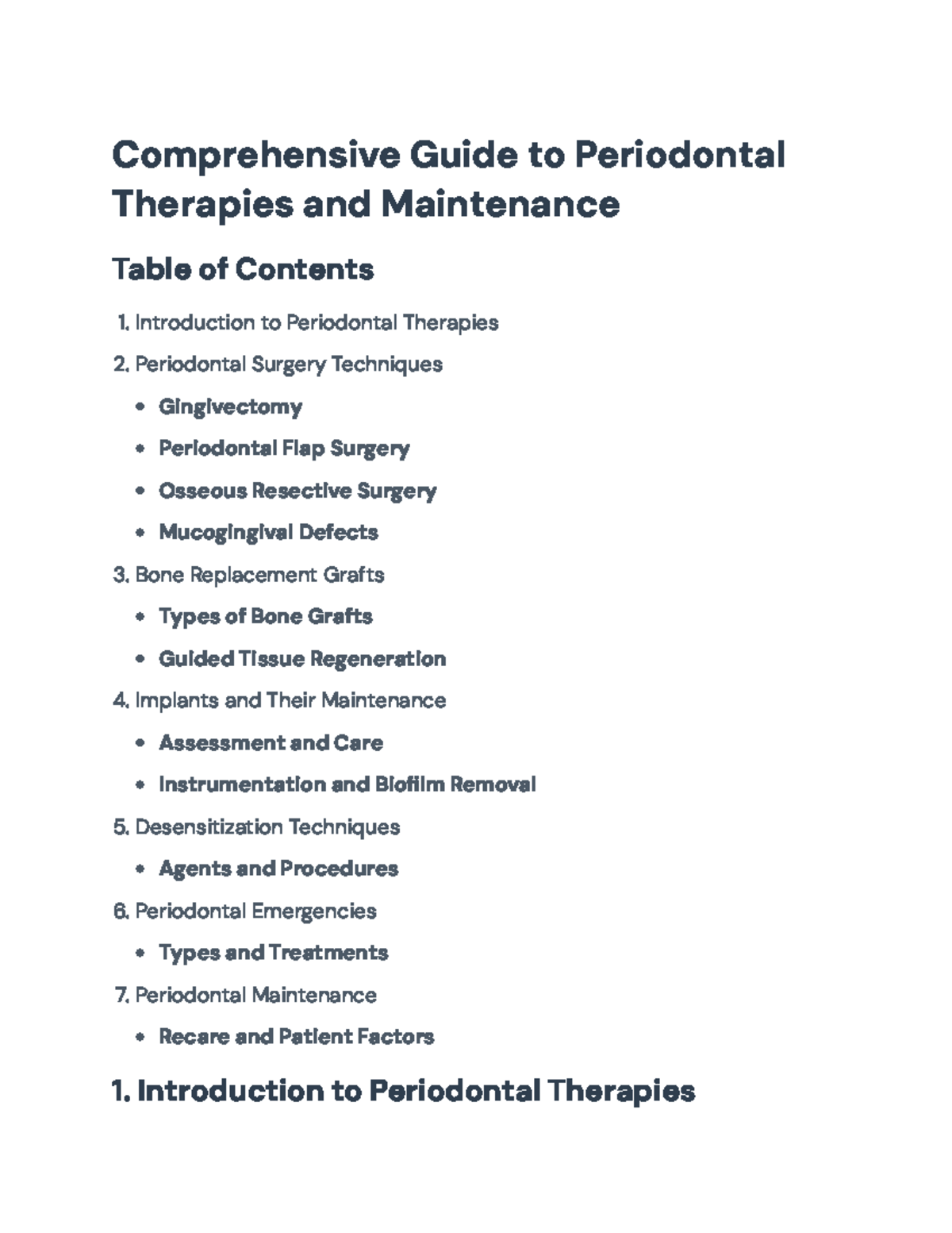 Comprehensive Guide to Periodontal Therapies and Maintenance Techniques ...