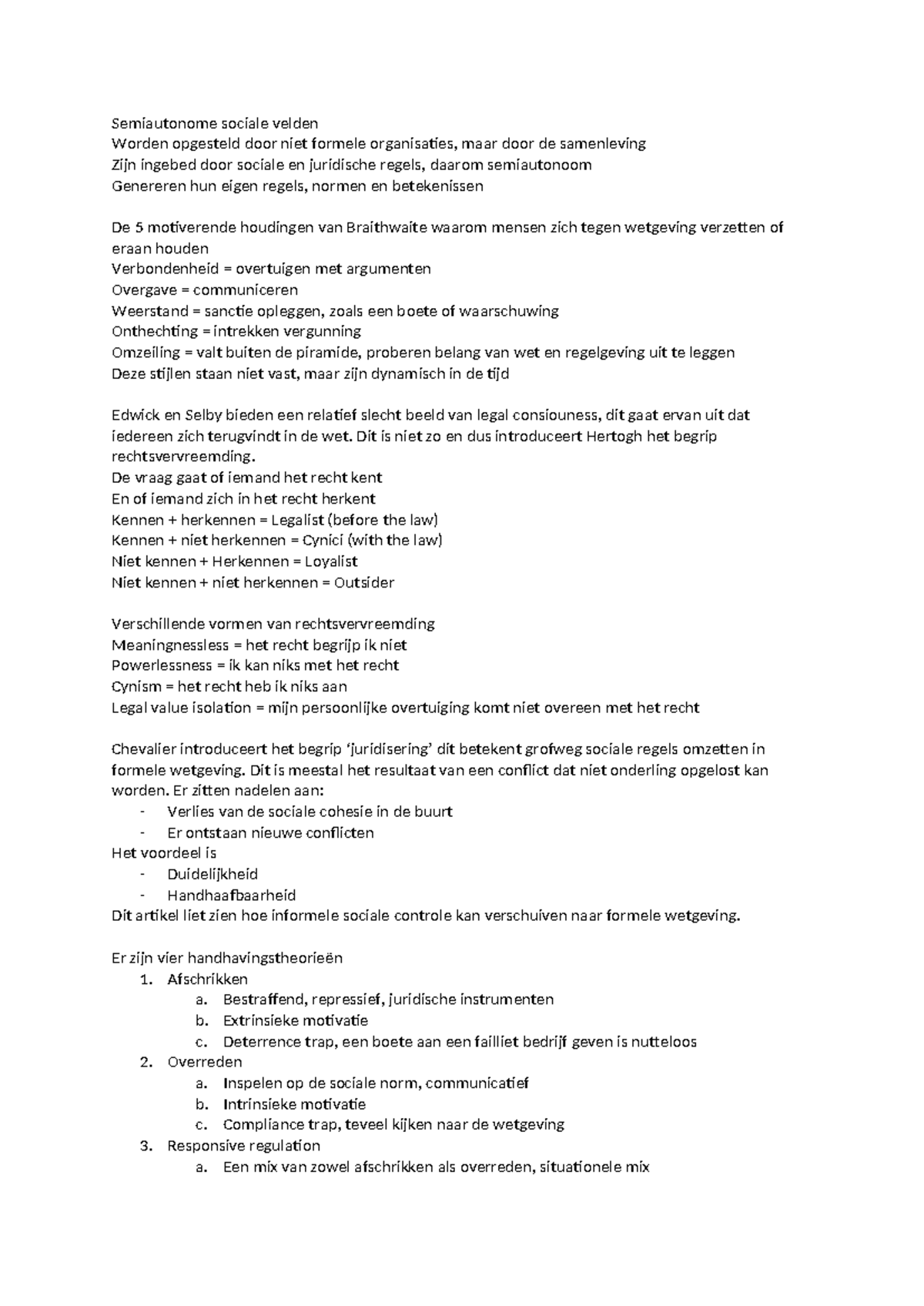 Semiautonome Sociale Velden: Dynamiek en Handhaving in Wetgeving ...