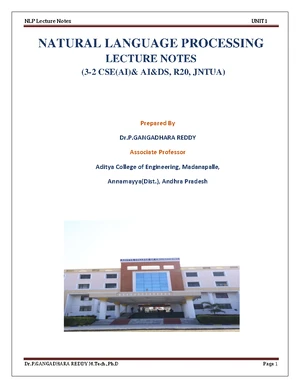 NLP 101: Comprehensive Lecture Notes on Natural Language Processing ...