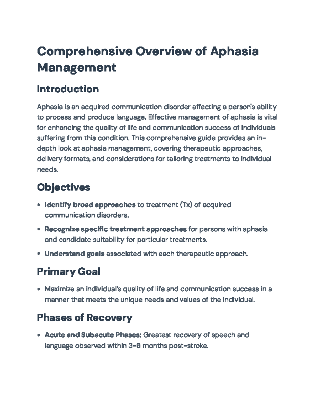 Aphasia Management: Comprehensive Therapeutic Approaches and Strategies ...