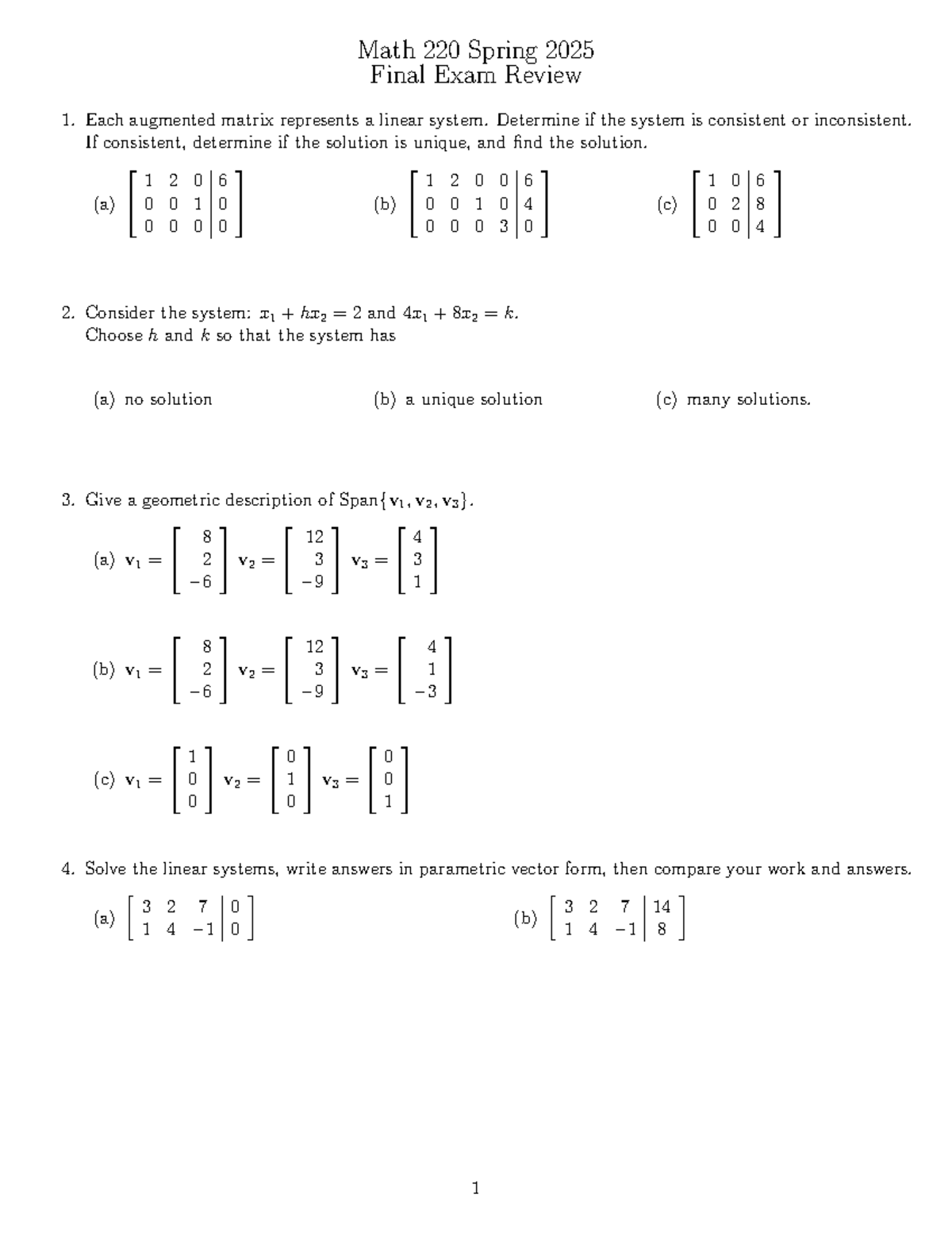 Math 220 Spring 2025 Final Exam Review Guide - Studocu