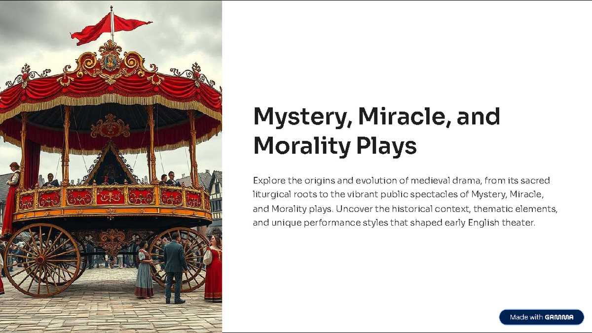 Mystery, Miracle, and Morality Plays: A Study of Medieval Drama - Studocu