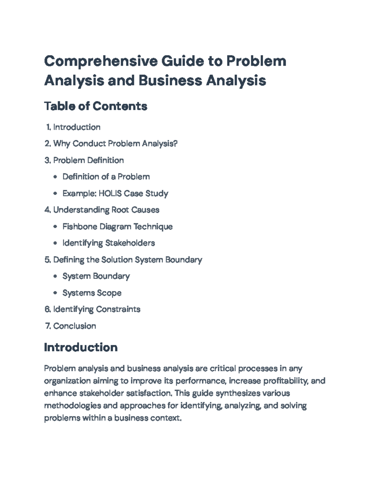 Comprehensive Guide to Problem Analysis in Business Context ...
