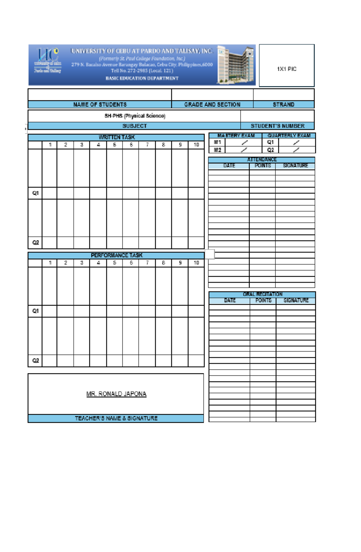 Index Card Format for Physical Science - UC Pardo & Talisay - Studocu