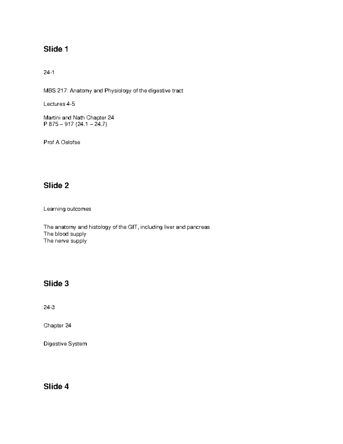 MBS 217: Lecture Notes on GIT Anatomy and Function - Studocu