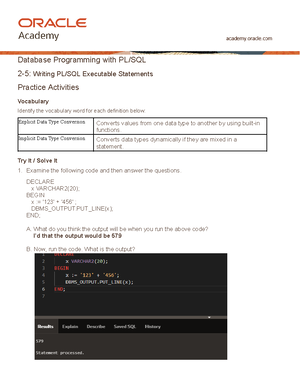 Plsql 2 6 Practice - Database System with Administration - Database ...