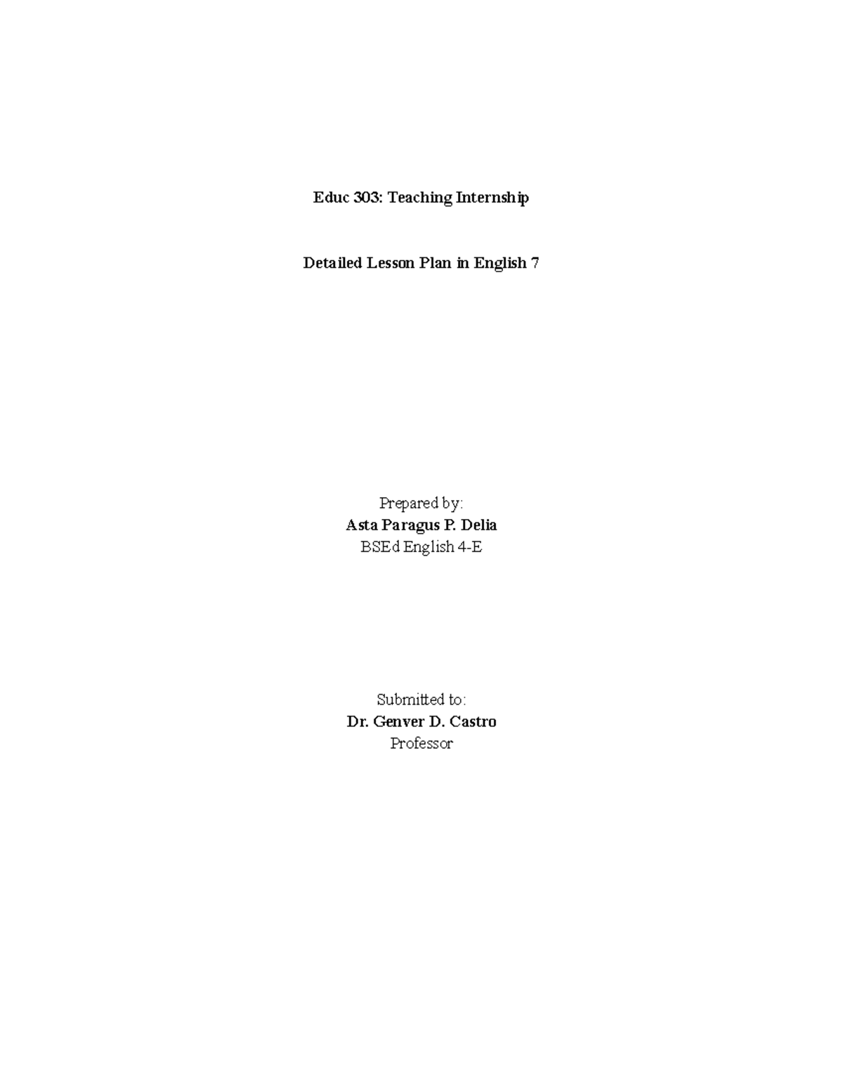 Detailed Lesson Plan for English 7: Narrative Writing Techniques - Studocu