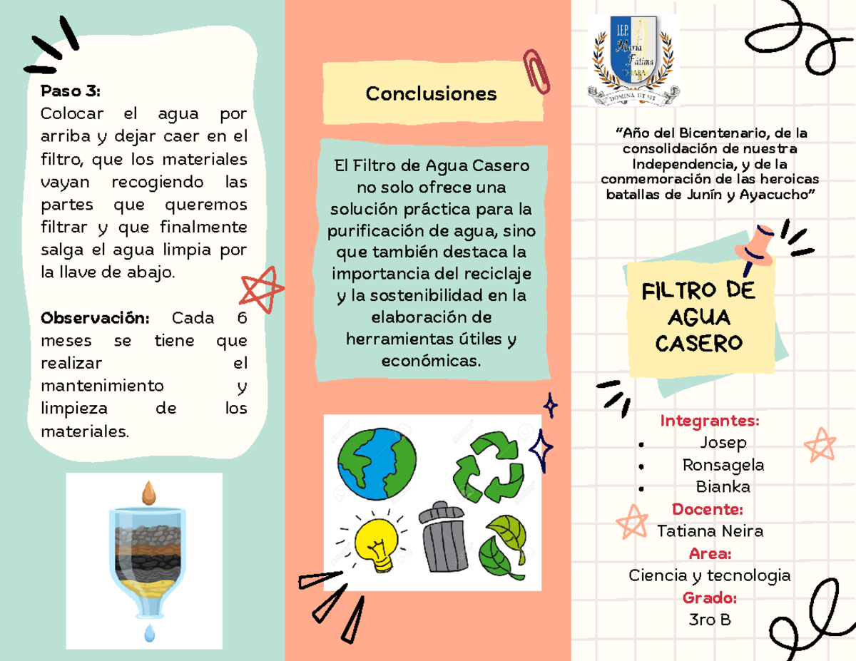 Proyecto Filtro De Agua Casero Pdf