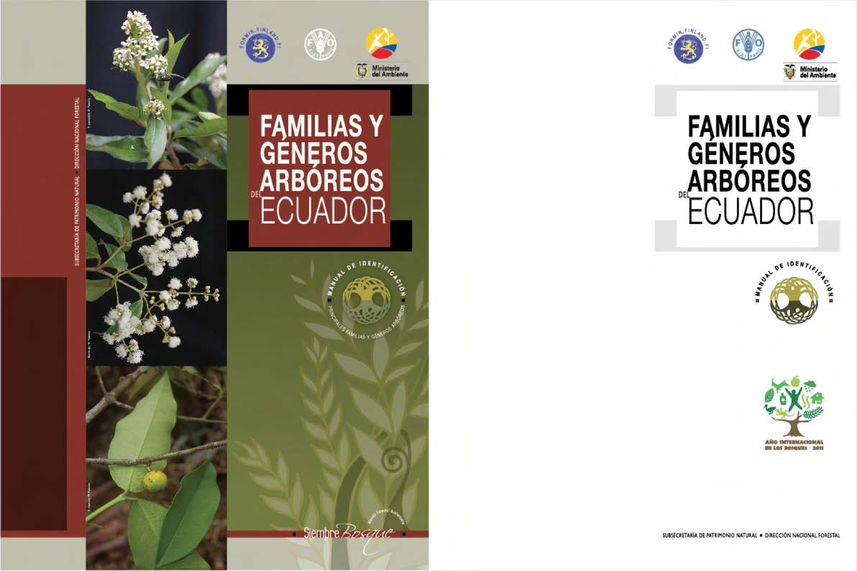 Familias y Géneros Arbóreos de Ecuador - Manual de Identificación - Document Preview