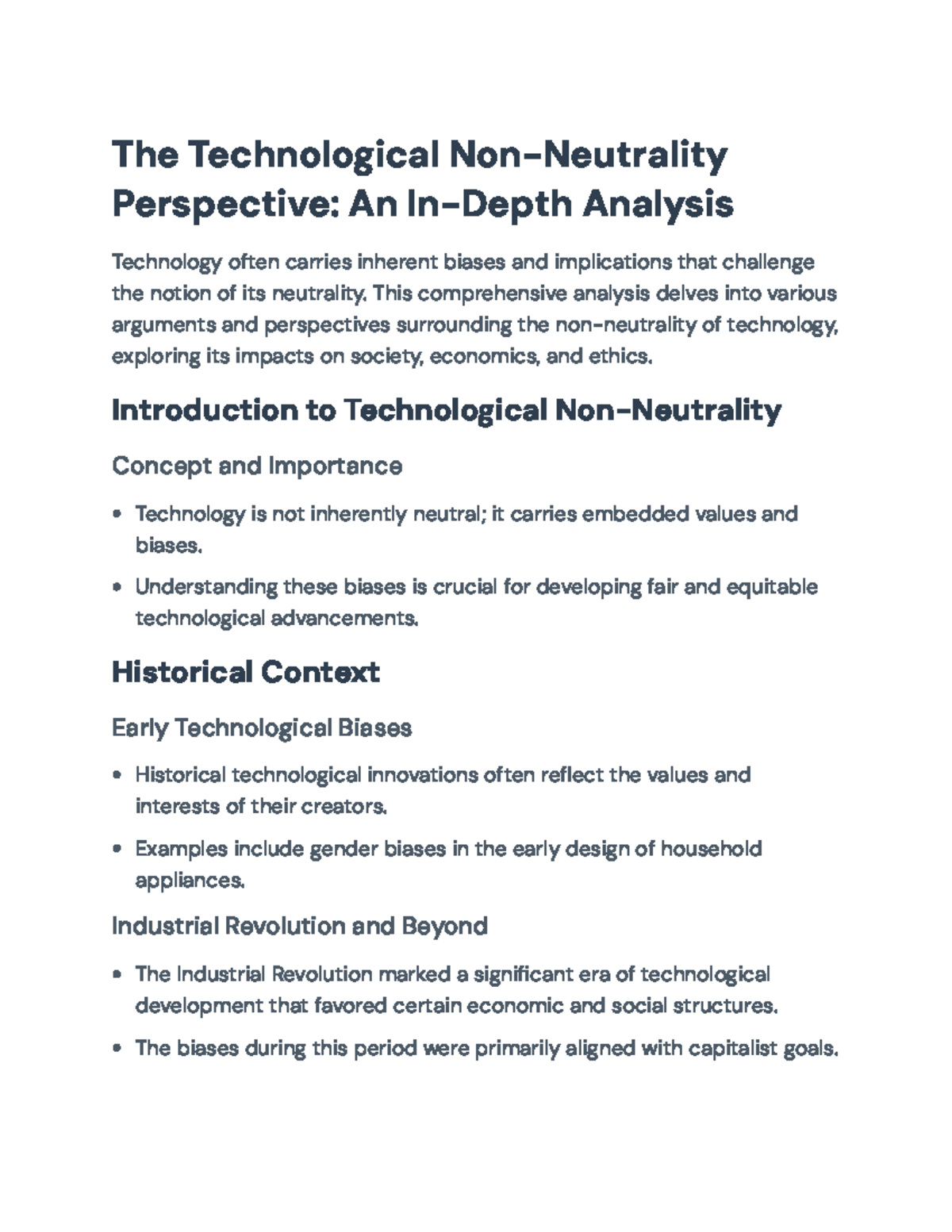 Technological Non-Neutrality: An In-Depth Analysis on Biases and Ethics ...