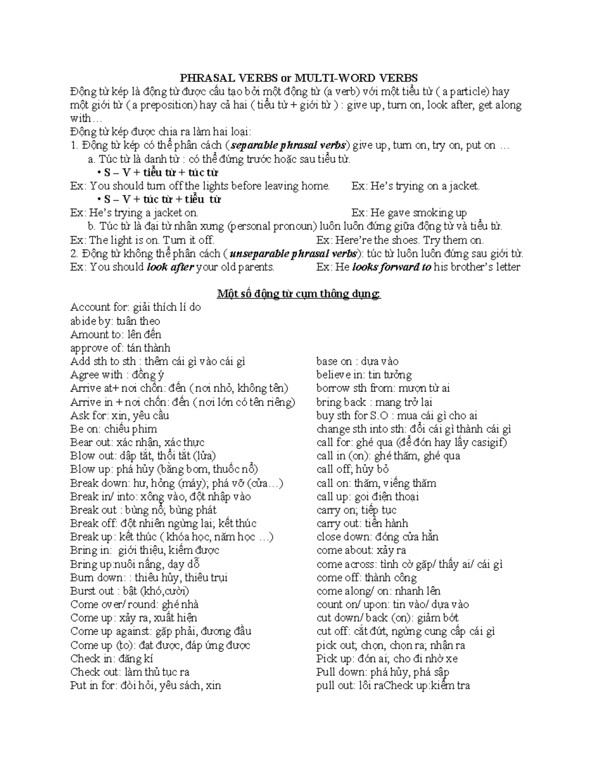 PHR 101: Phrasal Verbs - Comprehensive Study Guide - Studocu