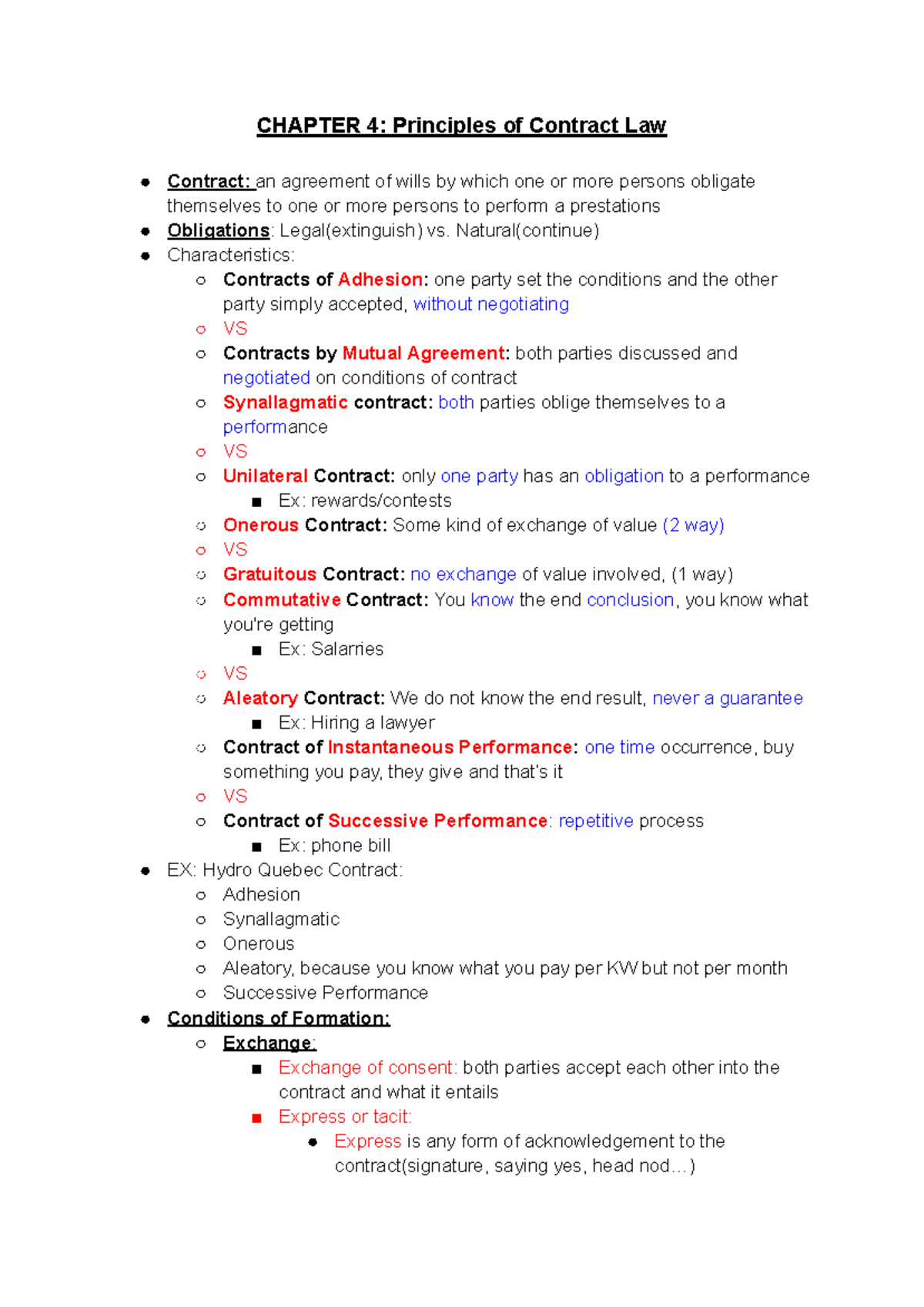 COMM 315 Midterm 2: Principles of Contract Law Overview and Key Cases ...