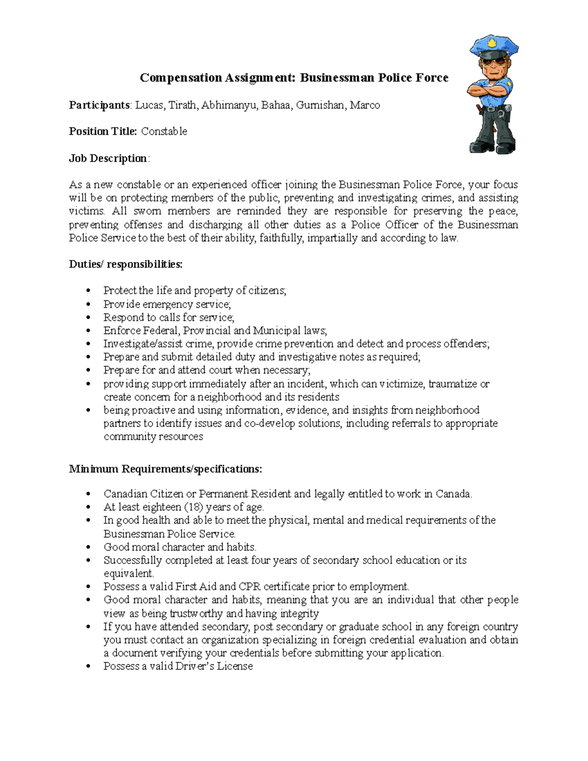 Compensation Assignment Final: Constable Position Overview & Pay ...
