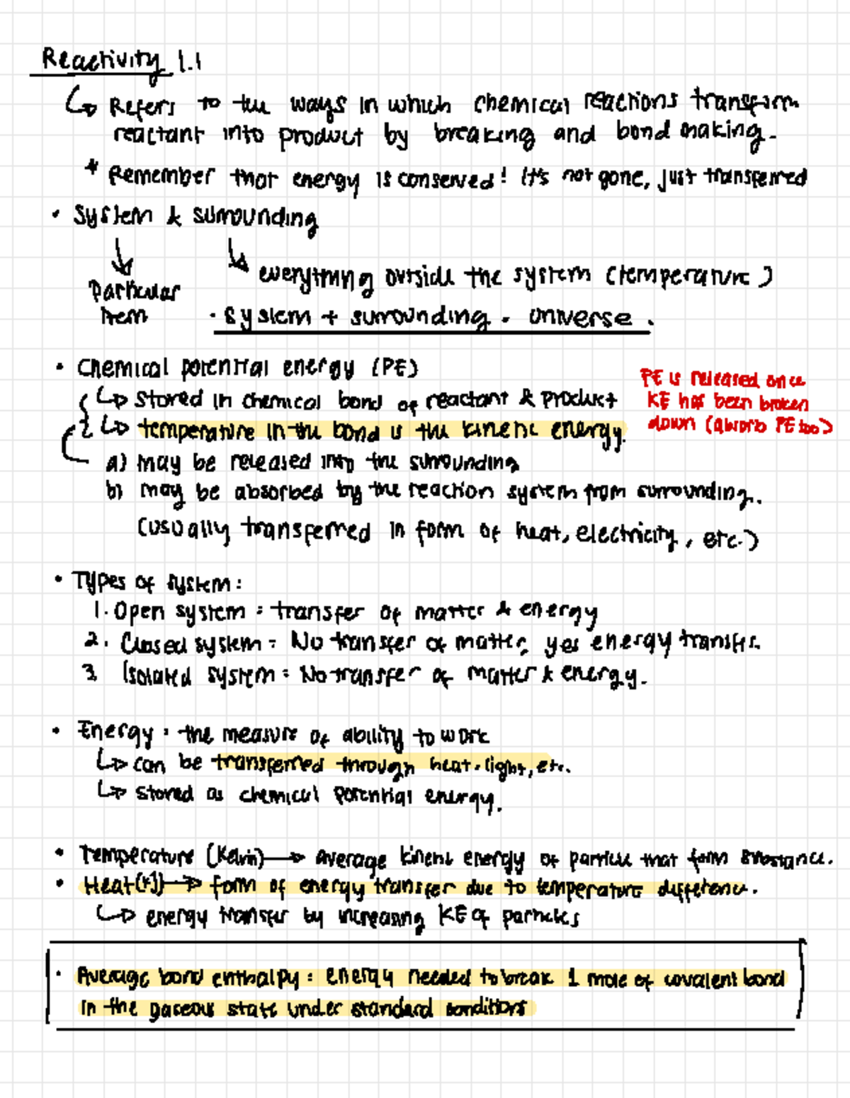 Thermodynamics: Energy Transfer and Reaction Types (CHEM 101) - Studocu