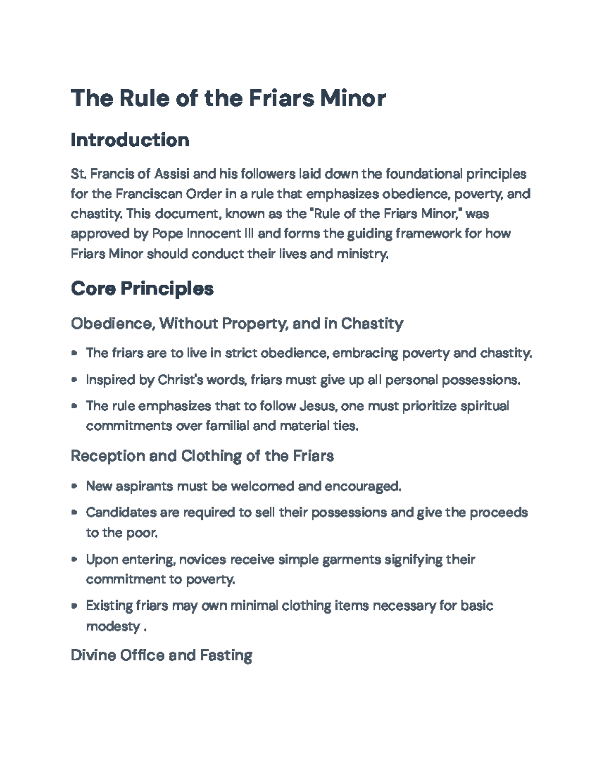 The Rule of the Friars Minor: Principles of Franciscan Life and Service ...