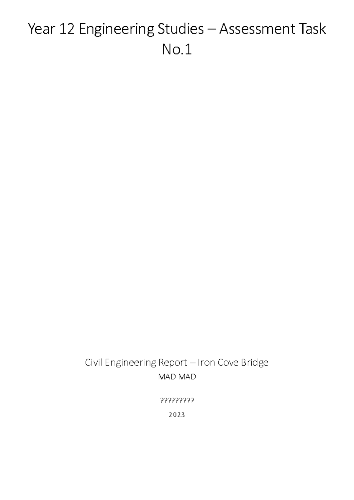 Civil engineering report - Stu Doc Var - Year 12 Engineering Studies ...