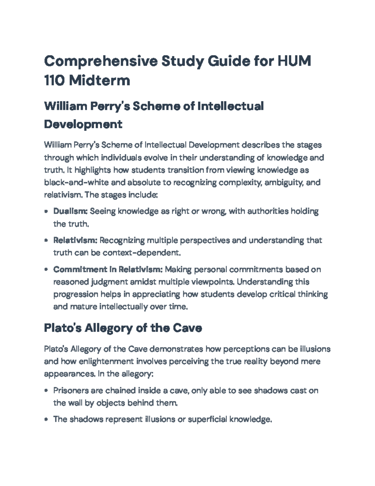 Comprehensive Study Guide for HUM 110 Midterm: Key Concepts & Analysis ...