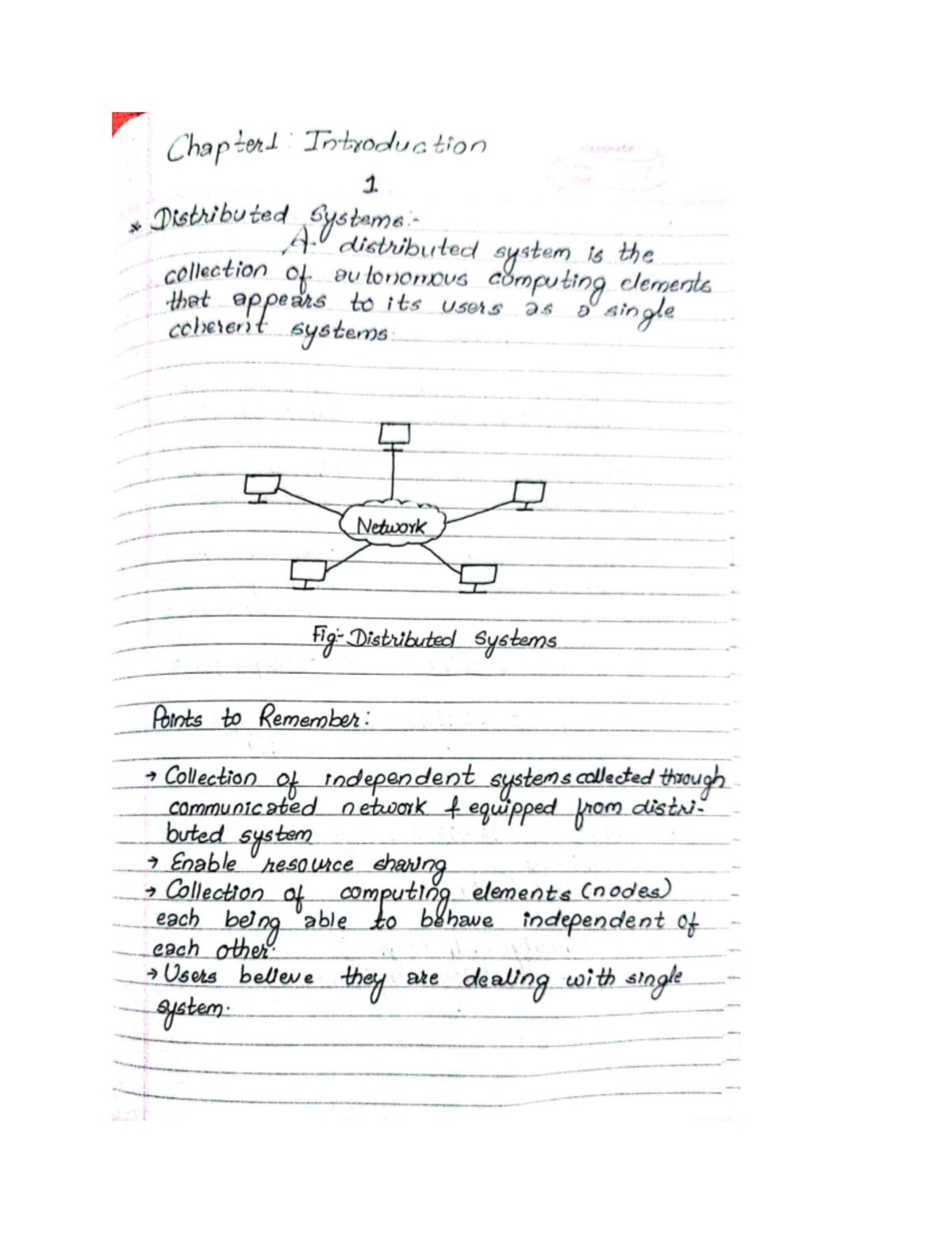 Chapter 1 - notes - Chapter1 Introduction 1 Distributed Systems A ...