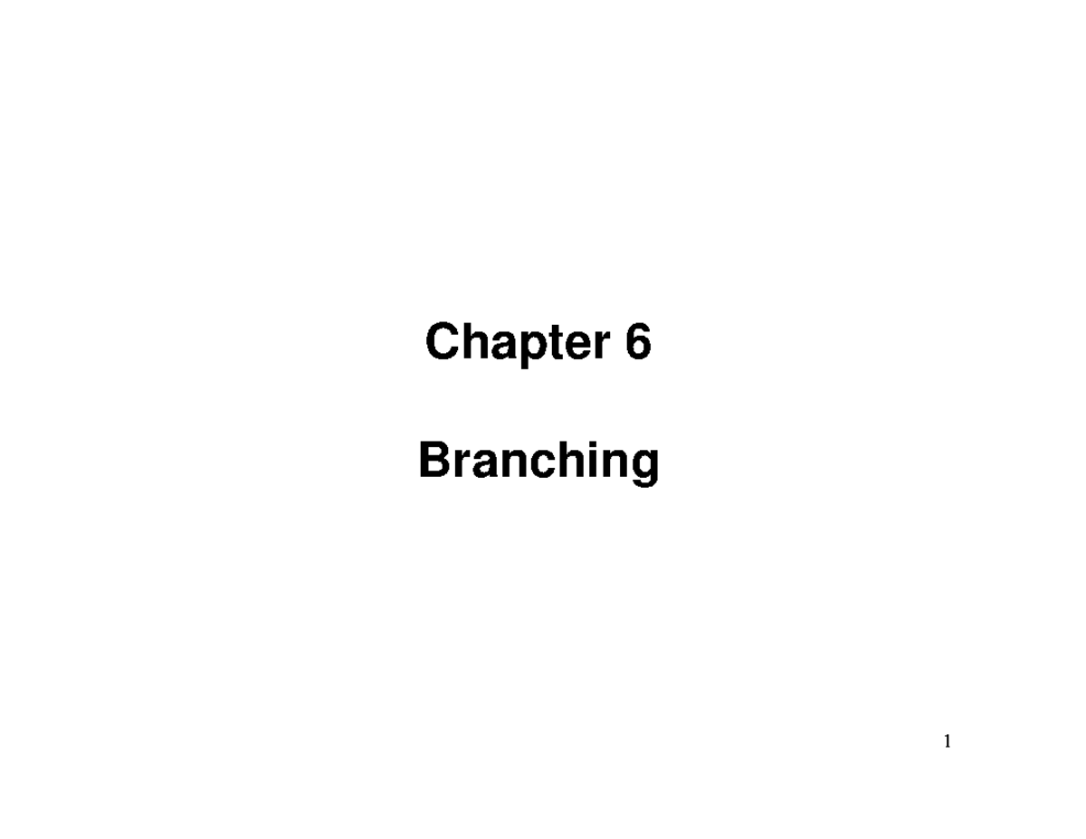 Chapter 6 - Branching Concepts in Java (CS101) - Studocu