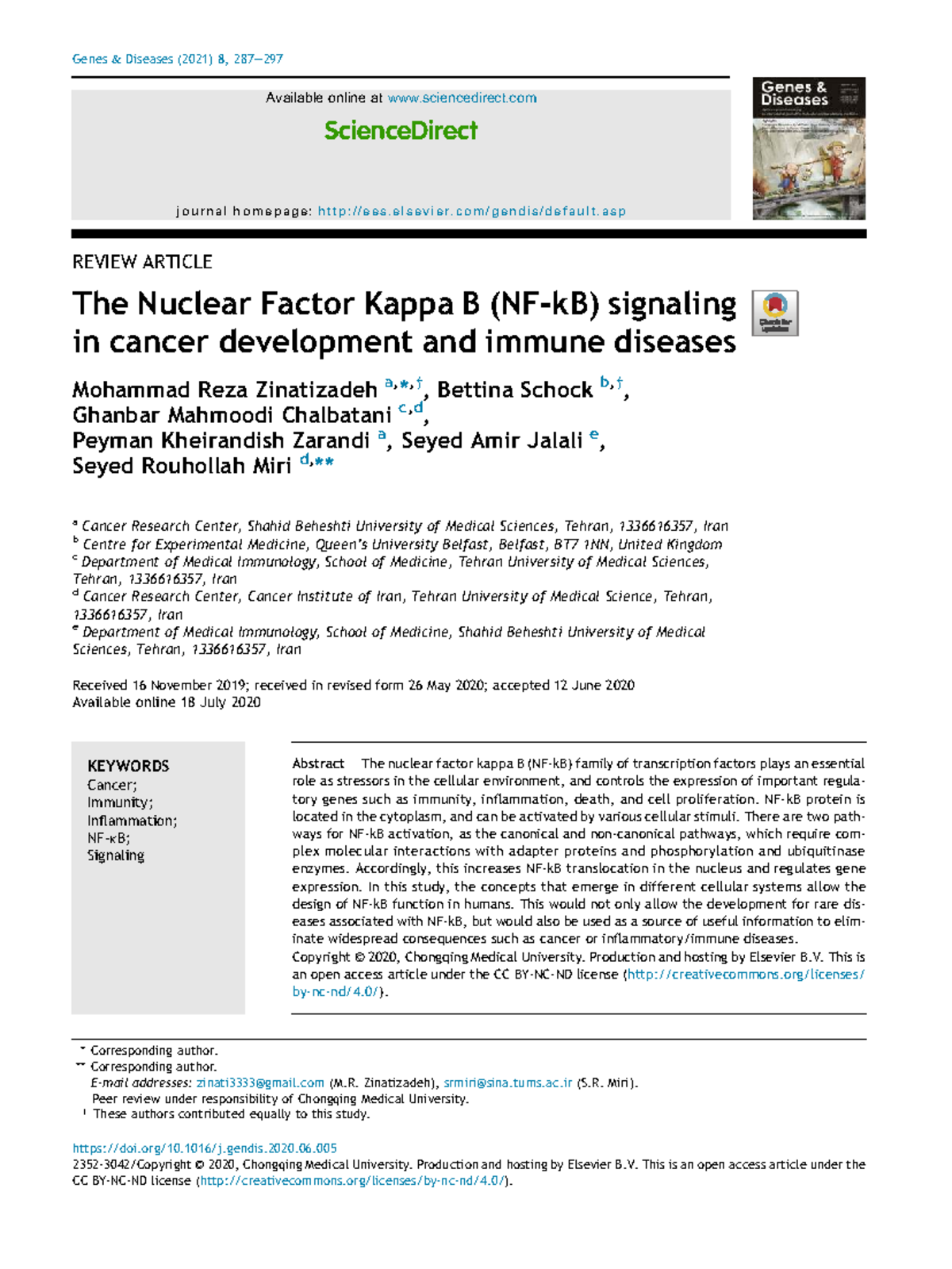 NFB 2021 Review: Signaling Pathways in Cancer & Immune Disorders - Studocu