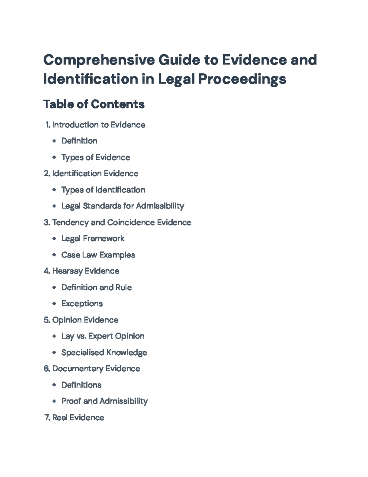 Steps to Approach LAWS3400 Hypotheticals: Civil vs Criminal Evidence ...