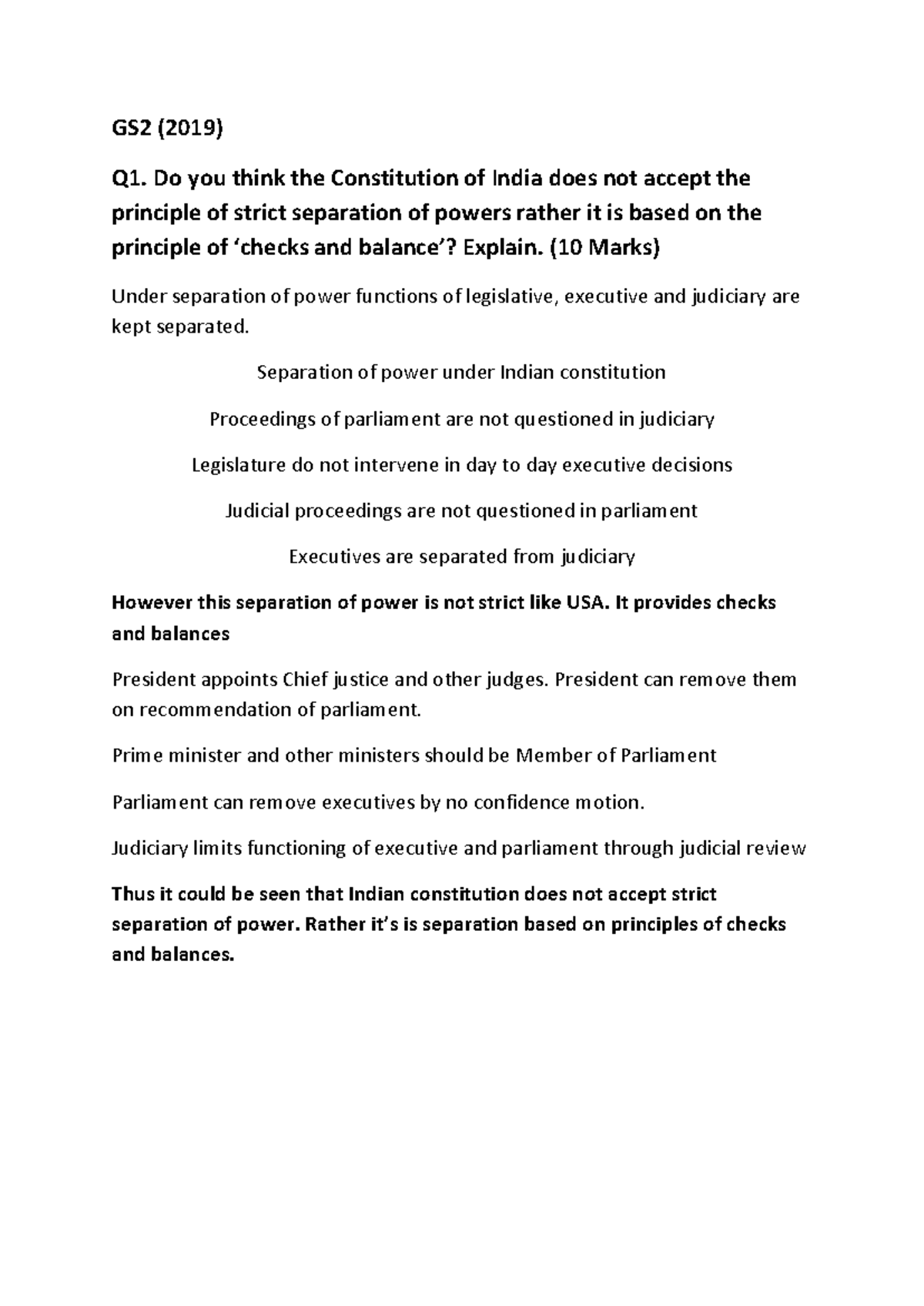 GS2 (2019) Analysis: Separation of Powers, CAT, and Secularism in India ...