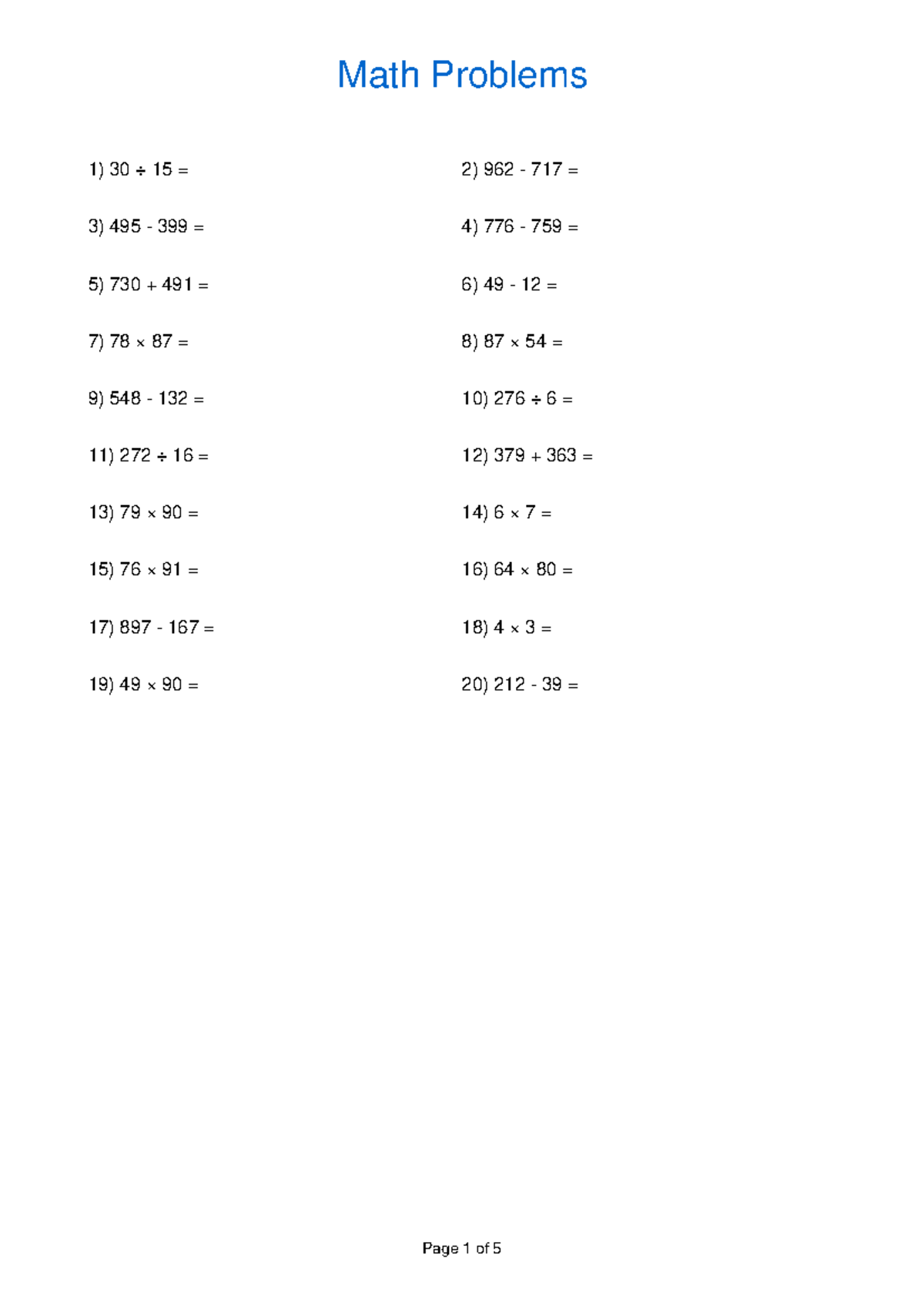 Math Practice Questions - F12g0p5vjy - ESSAY FOR U - Studocu