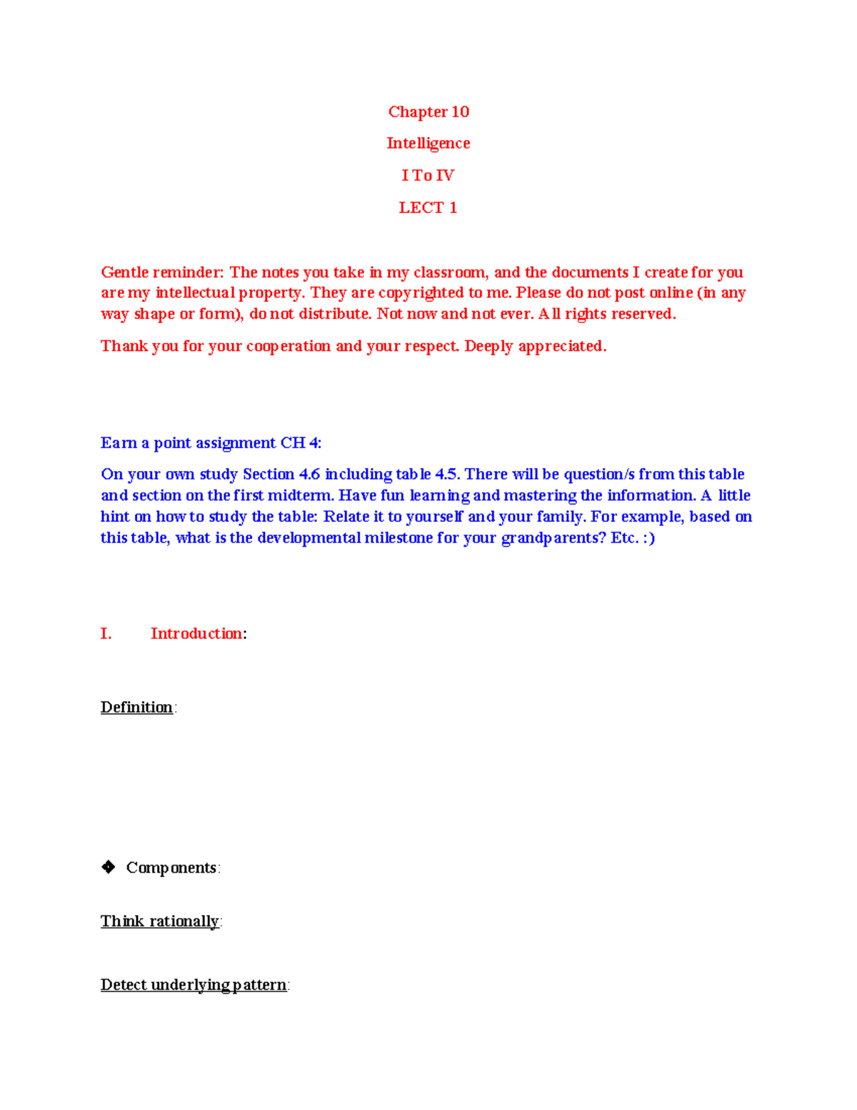 Chapter 10: Intelligence Overview (CH 10 LECT 1) - Studocu