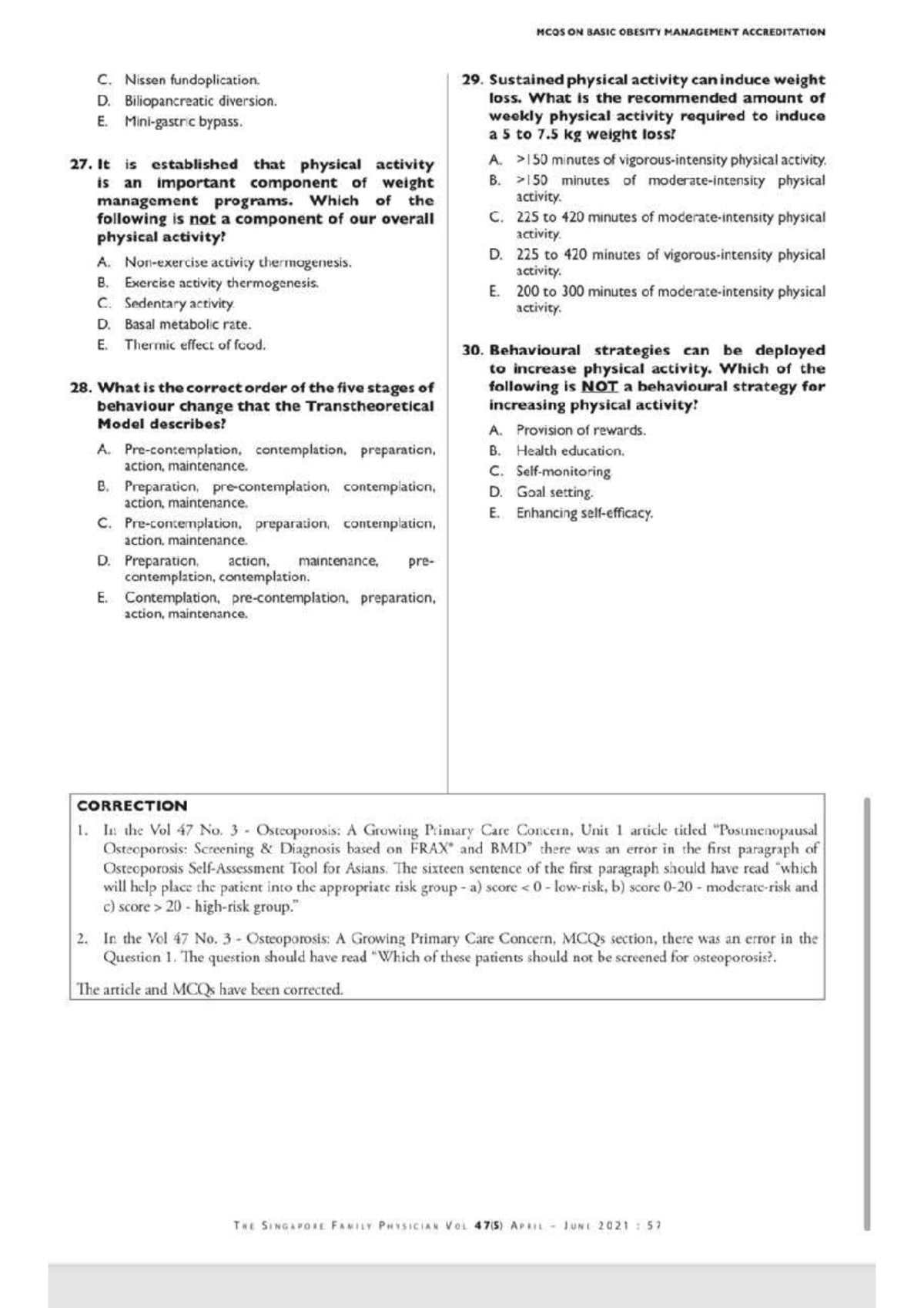 MCQ on Basic Obesity Management - Final Exam Review Guide - Studocu