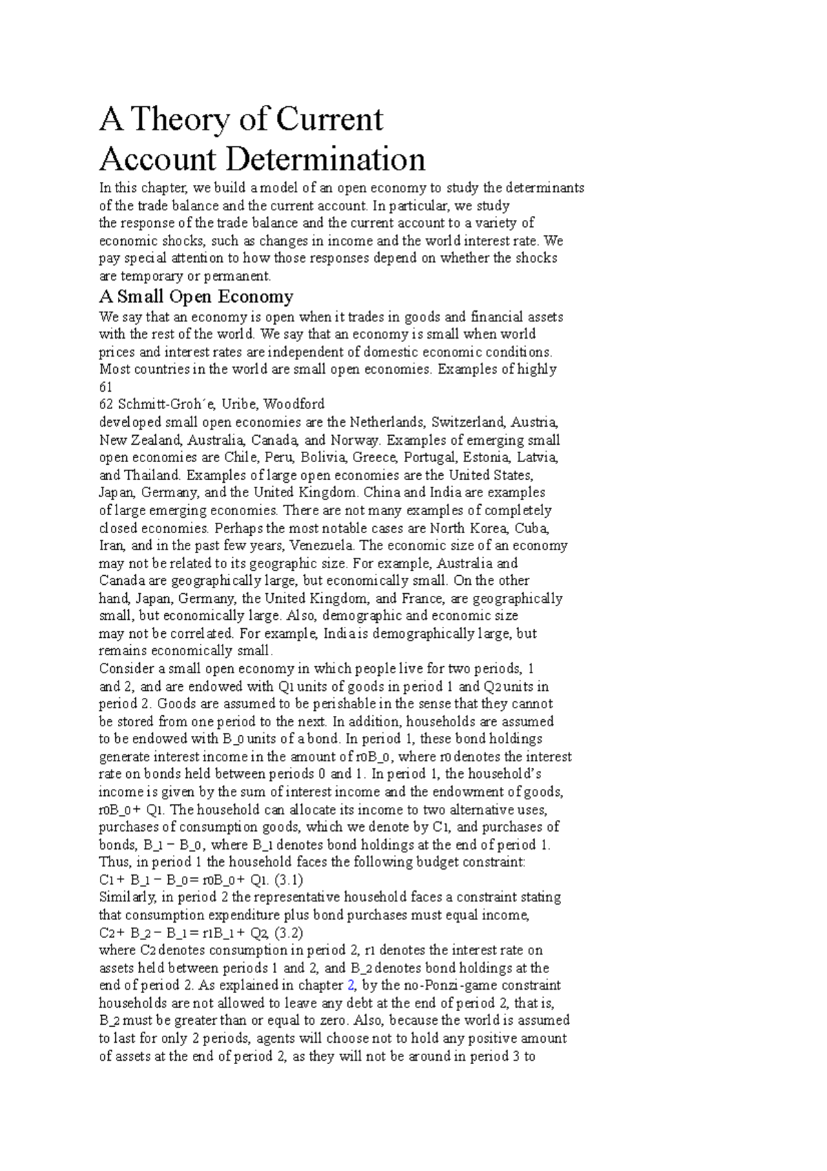 A Theory of Current - Lecture notes First semester - A Theory of ...