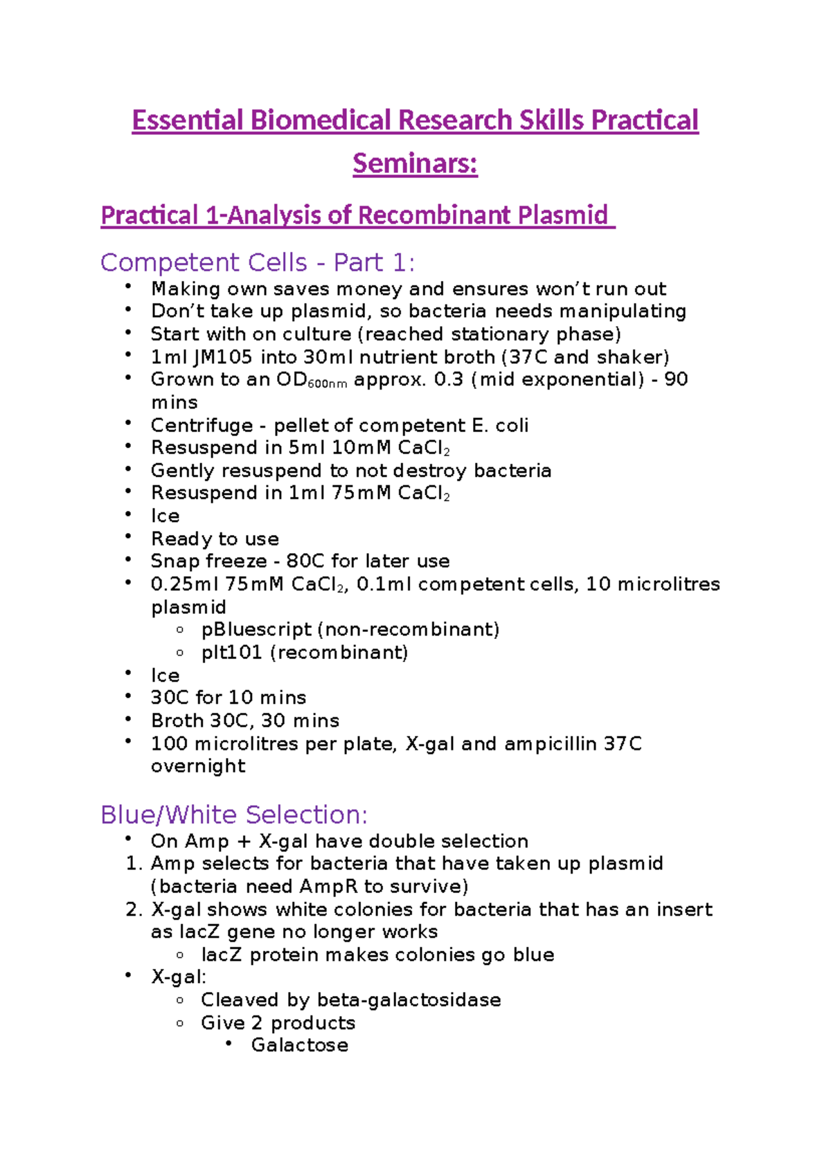 Research Skills Practicals - Essential Biomedical Research Skills ...