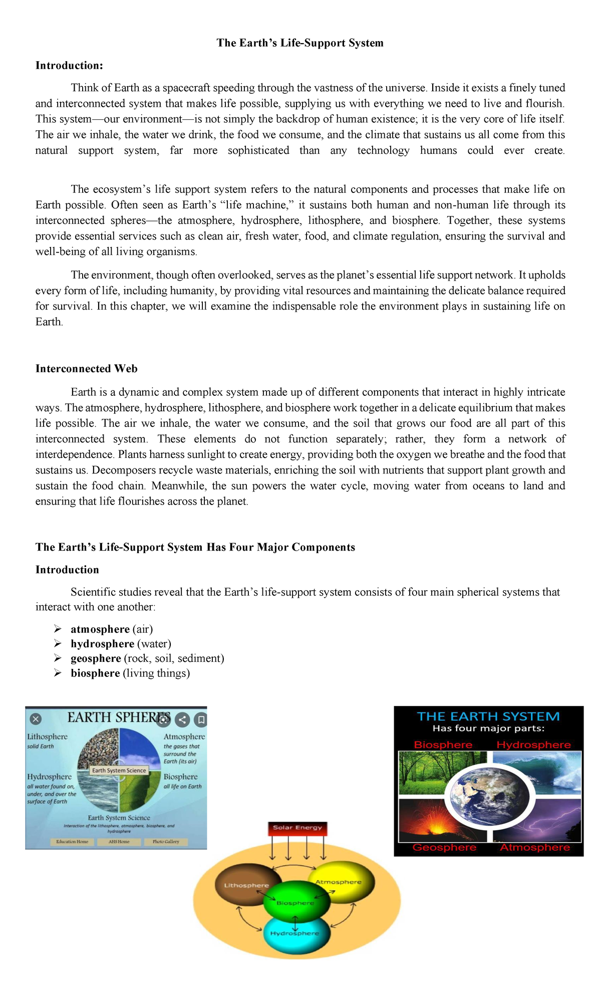 Ecosystem Life Support System: Understanding Earth's Vital Networks ...