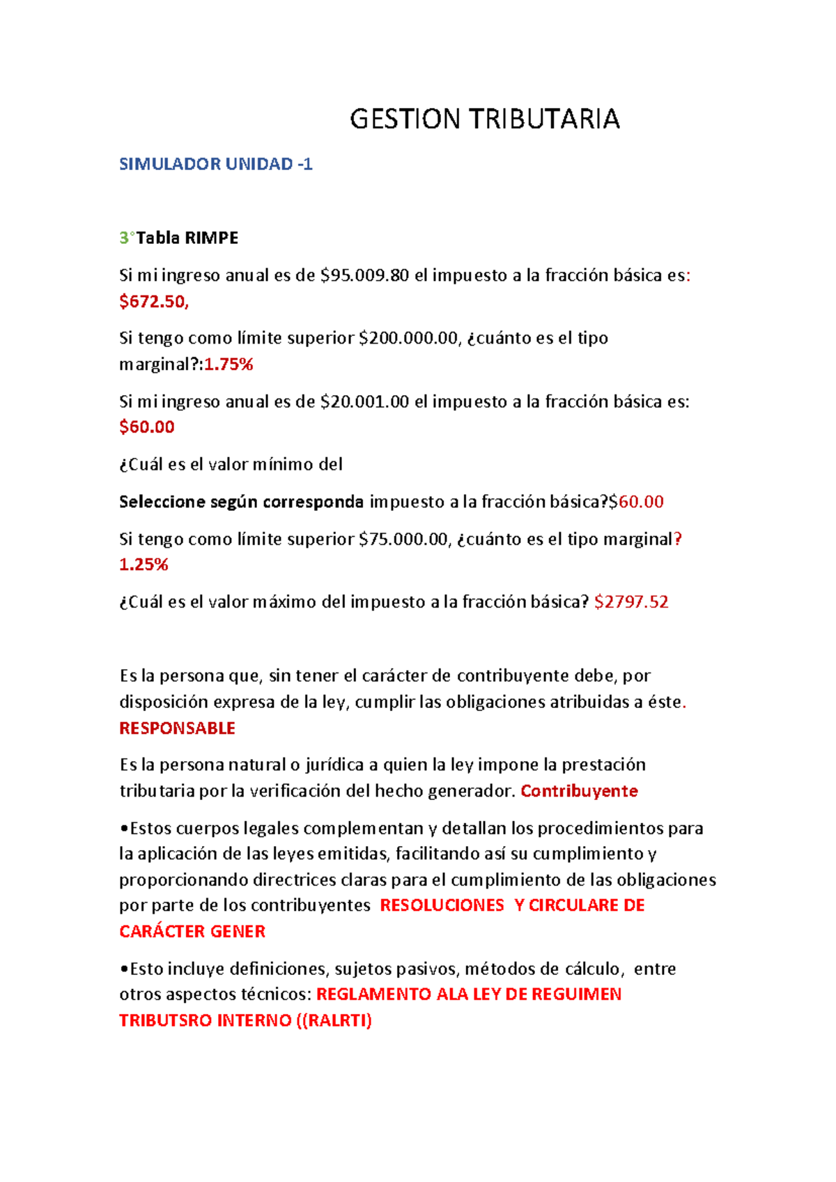 Simulador de Gestión Tributaria - Examen RIMPE - Studocu