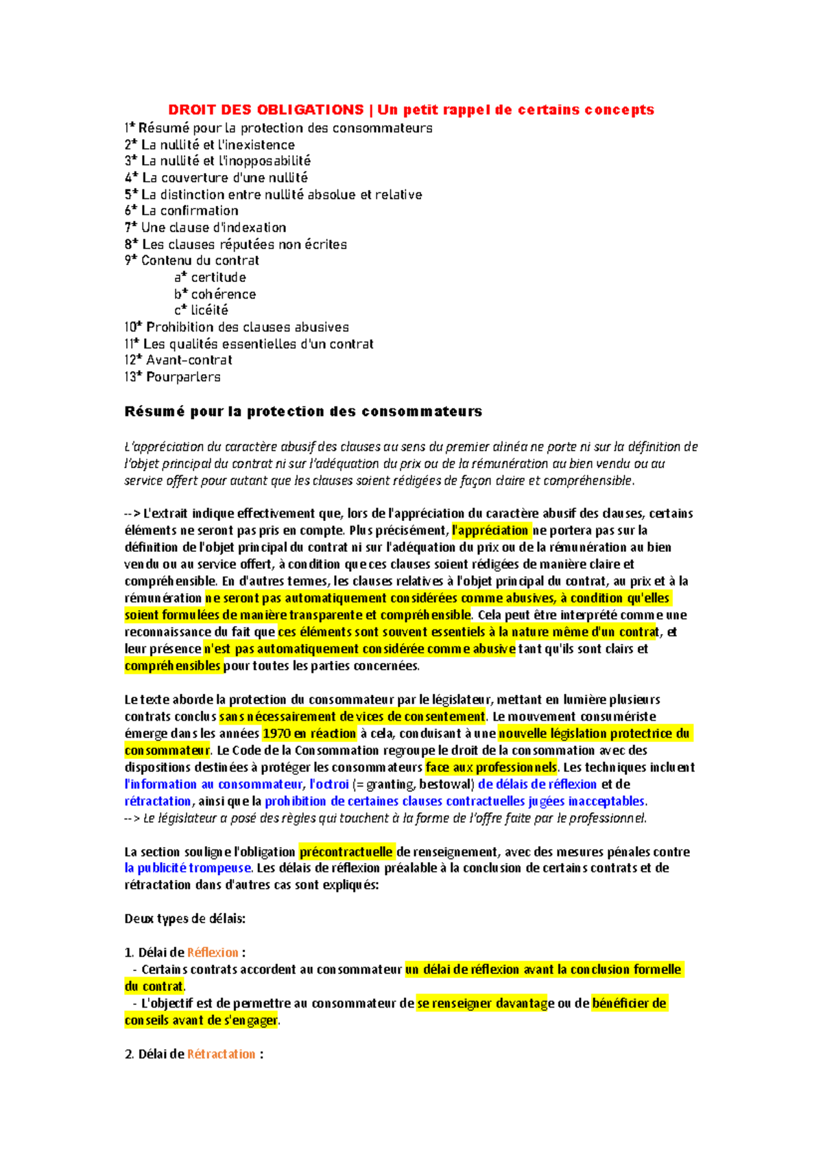 Droit des Obligations L2 - Cours et Réformes 2023 - Semestre 1