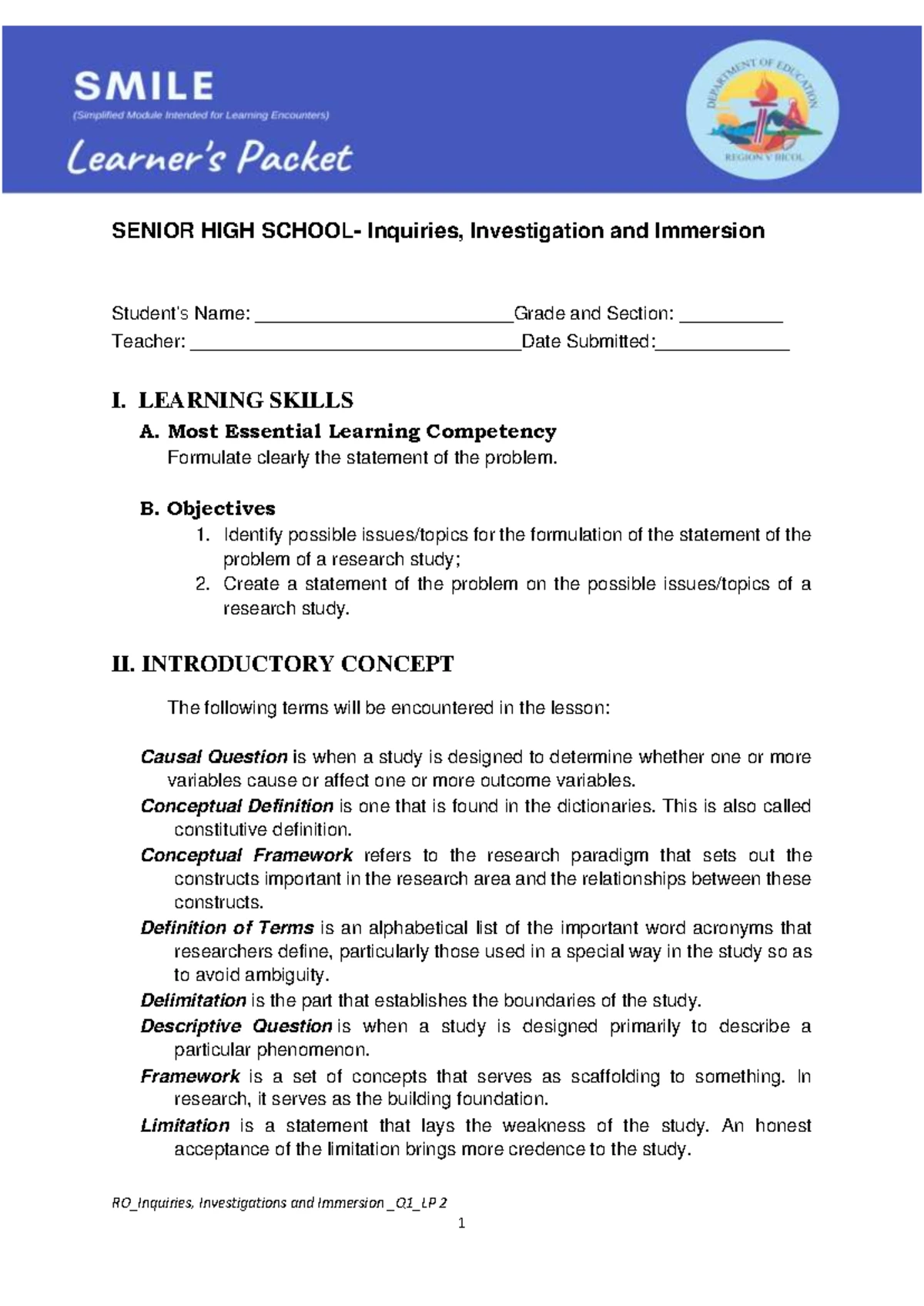 RO English 3Is Q1 LP-3: Writing a Literature Review in Research - Studocu