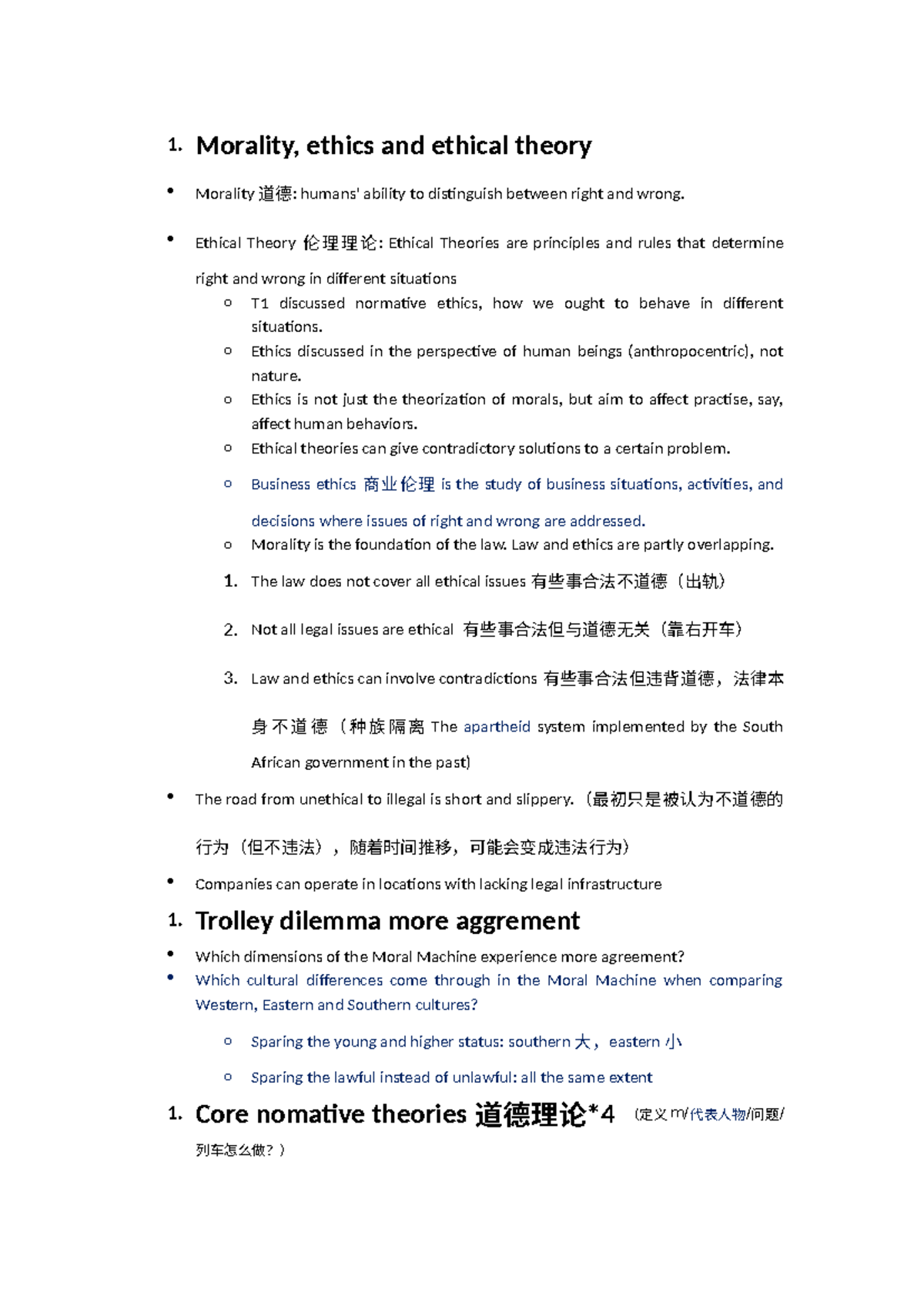 Ethics 101: Morality and Ethical Theories (EN+CH) - Studeersnel