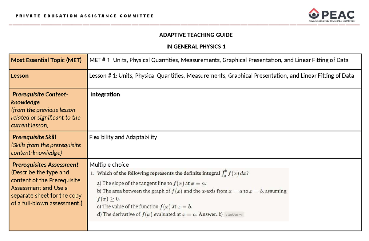 ATG 1: Essential Concepts in General Physics 1 - Units and Measurements ...