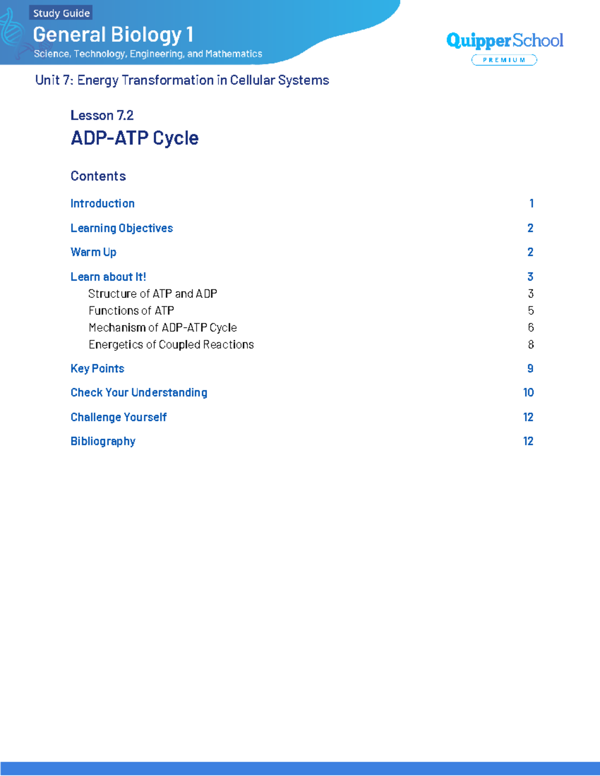 BIO1 11 12 Q2 0702 FD - Lesson 7: Understanding the ADP-ATP Cycle - Studocu