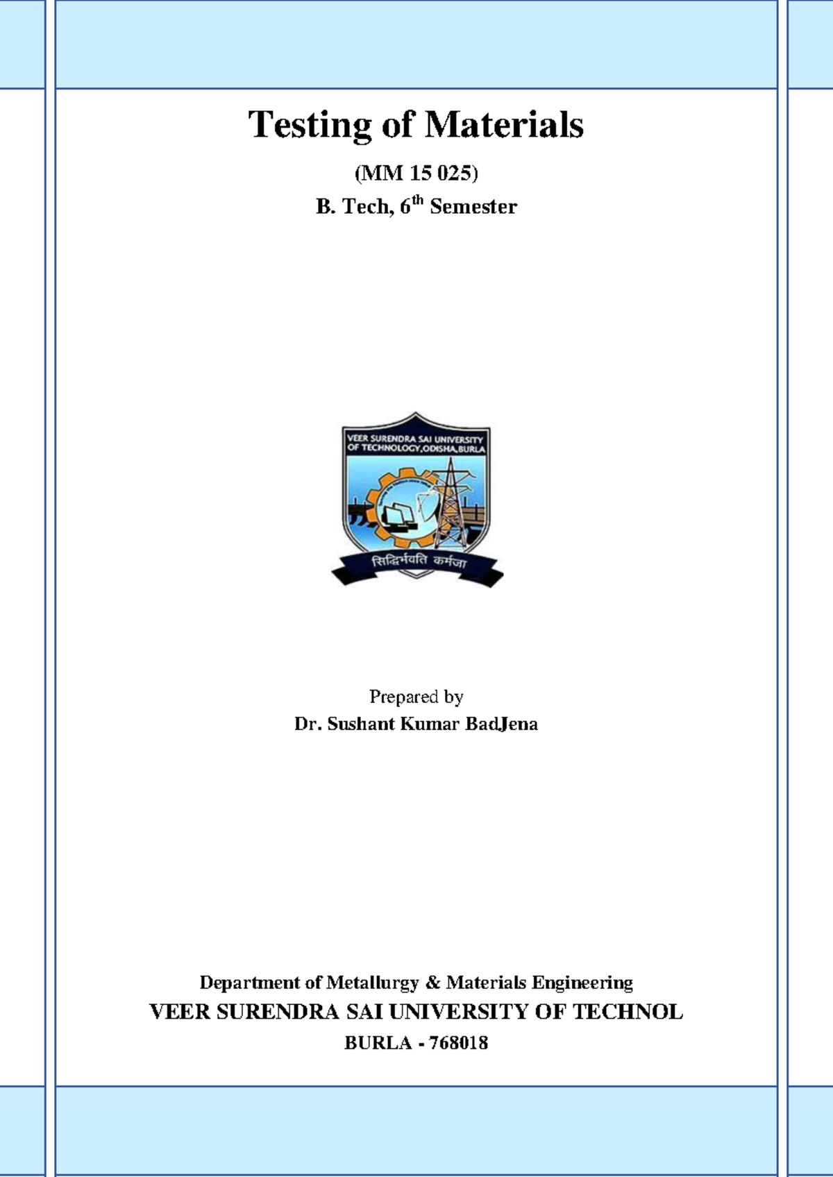 Lecture MM 15 025 - Comprehensive Overview of Material Testing - Studocu