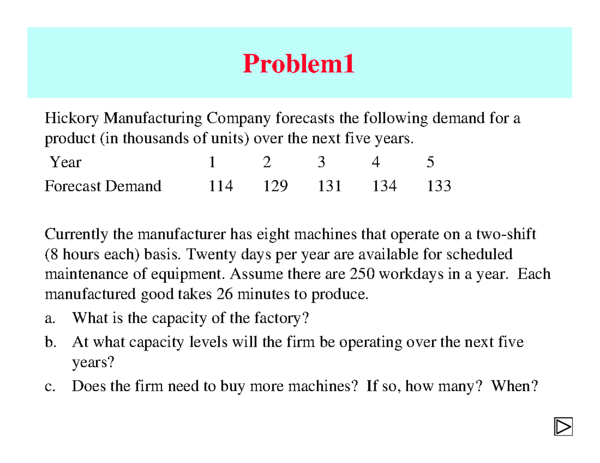 023 - Capacity Planning - Problems 1 to 5 Solutions and Insights - Studocu