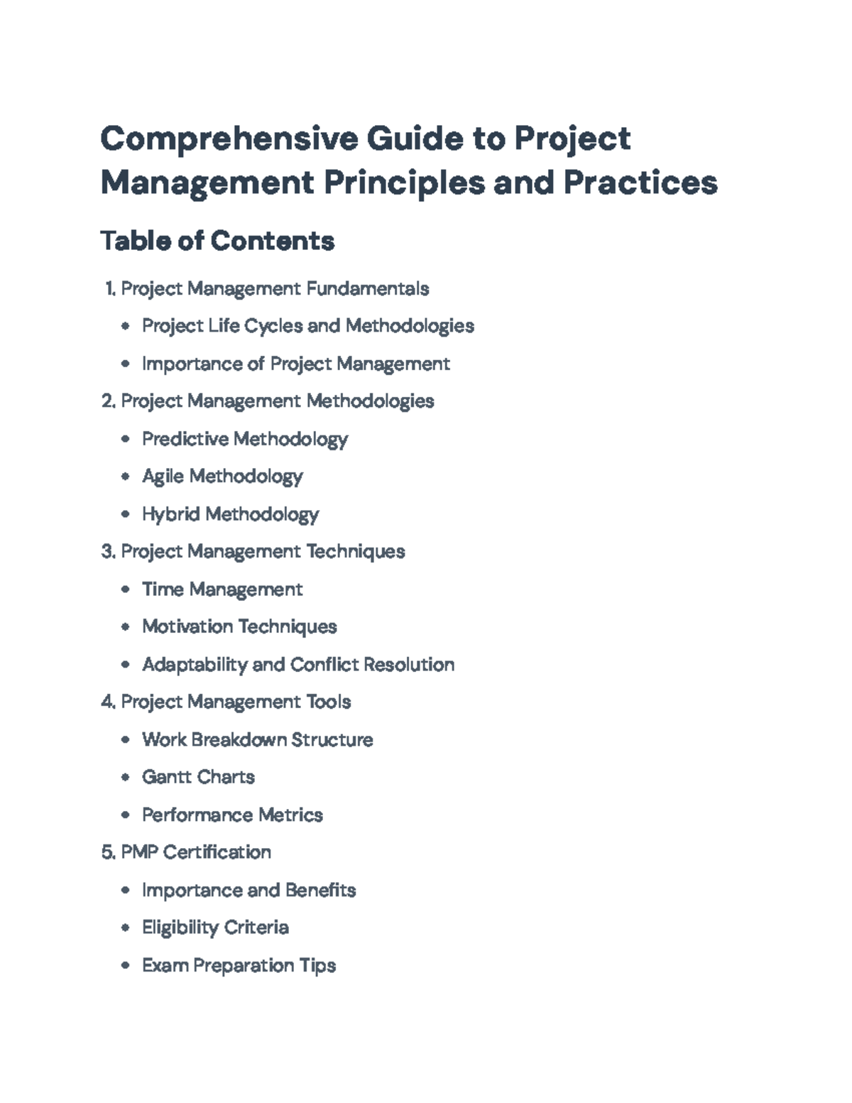Comprehensive Guide to Project Management Principles and Practices (PMP ...
