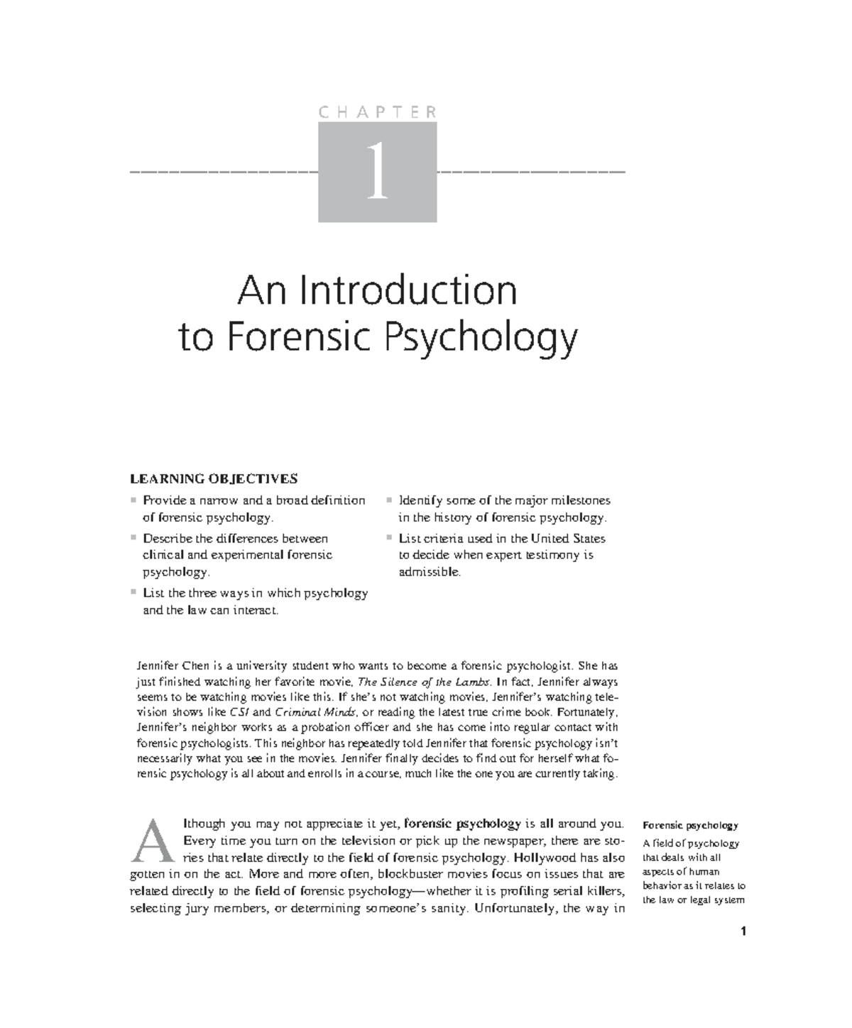 Chapter 1: An Introduction to Forensic Psychology - Studocu