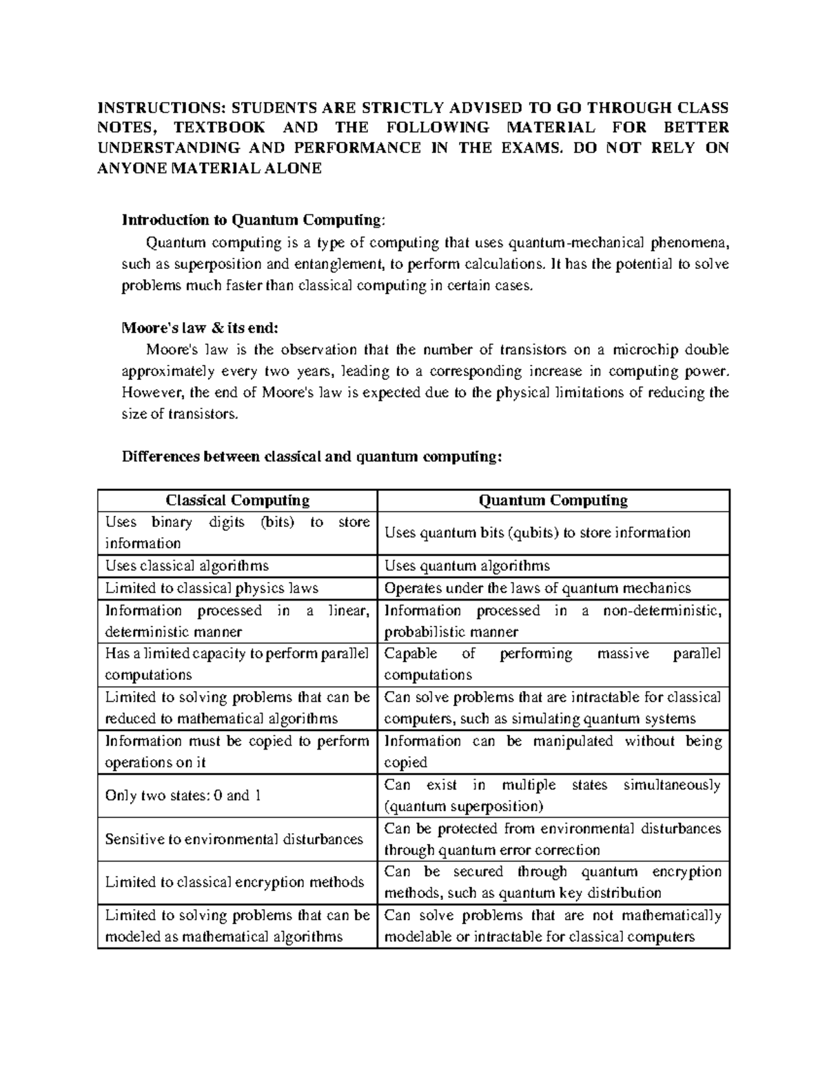 Quantum Computing - Study Guide for Better Exam Performance - Studocu