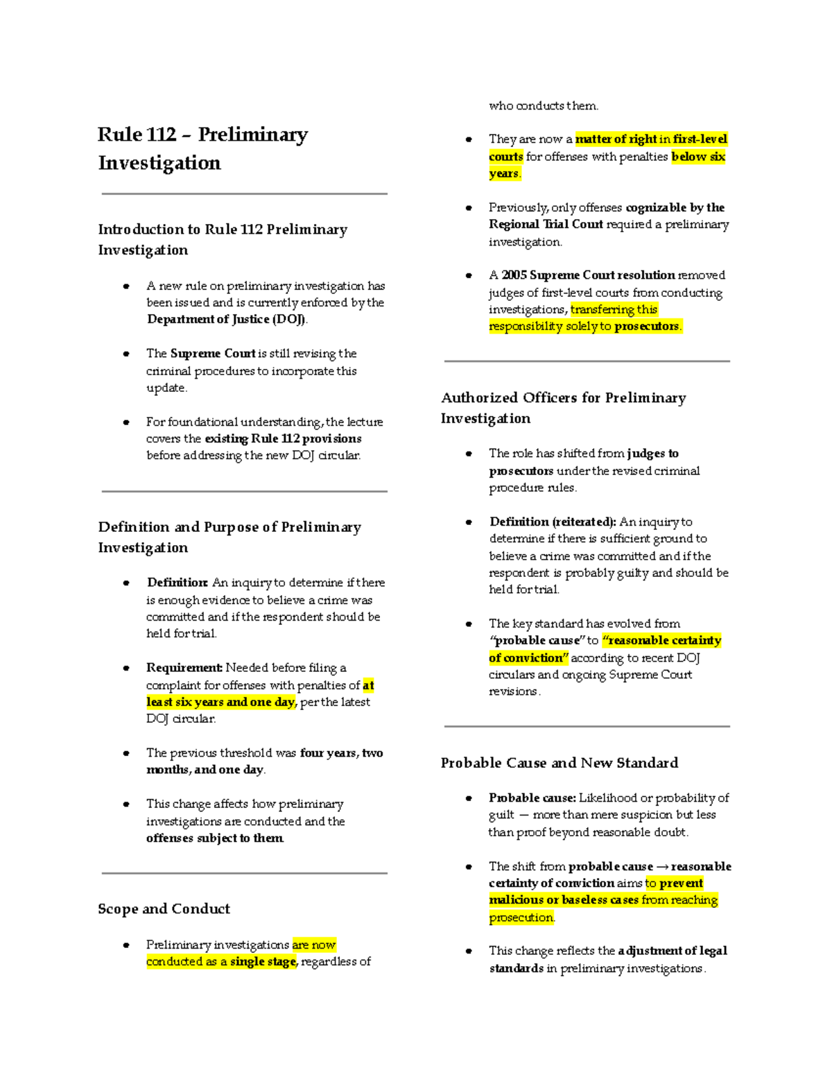 2024 DOJ Circular: Changes to Rule 112 Preliminary Investigation - Document Preview