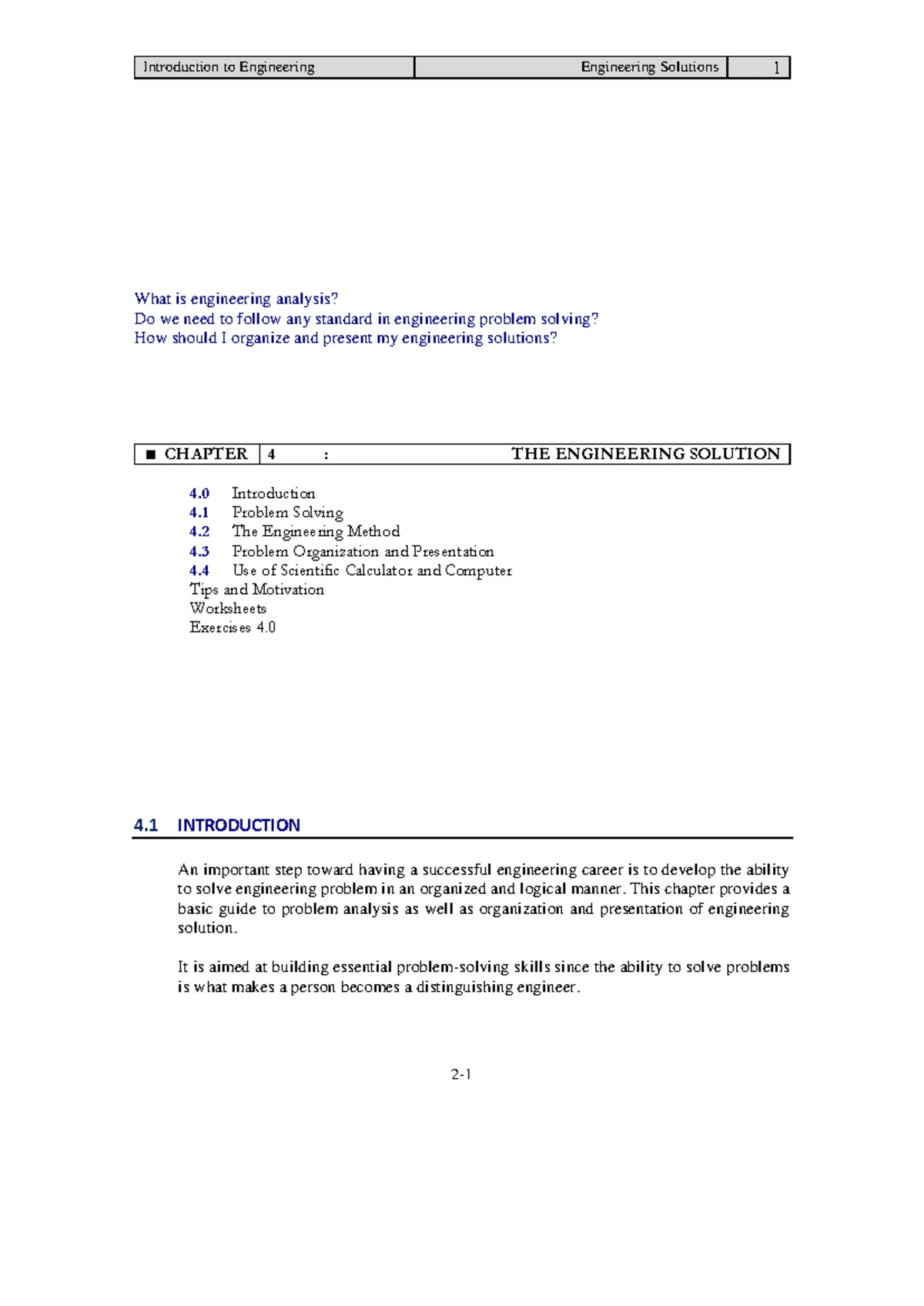 EPSM#2 - Introduction to Engineering & Problem Solving - CEEM222 - Studocu