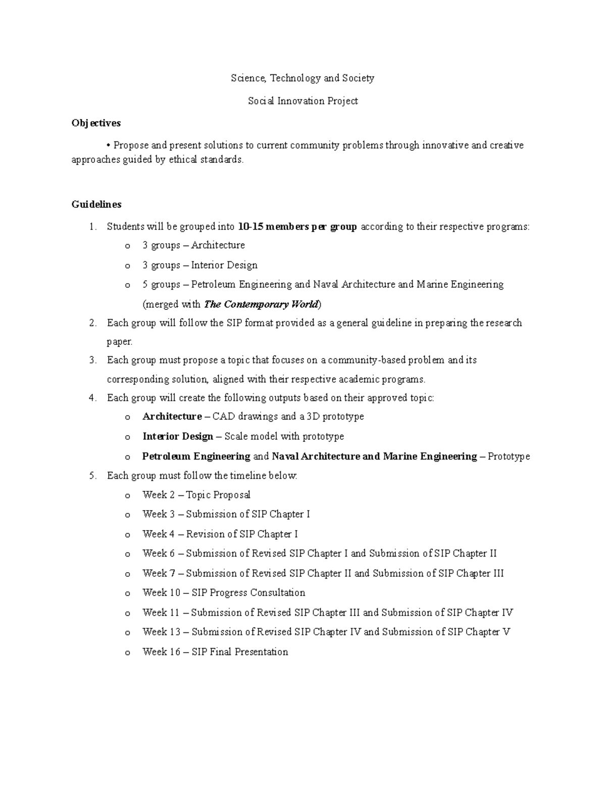 SIP-Guidelines: Lecture Notes for Social Innovation Project - Studocu