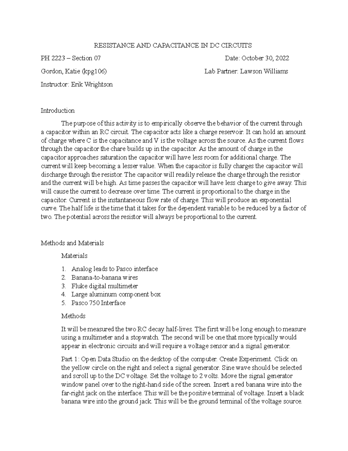 Resistance AND Capacitance IN DC Circuits Lab 8 - RESISTANCE AND ...