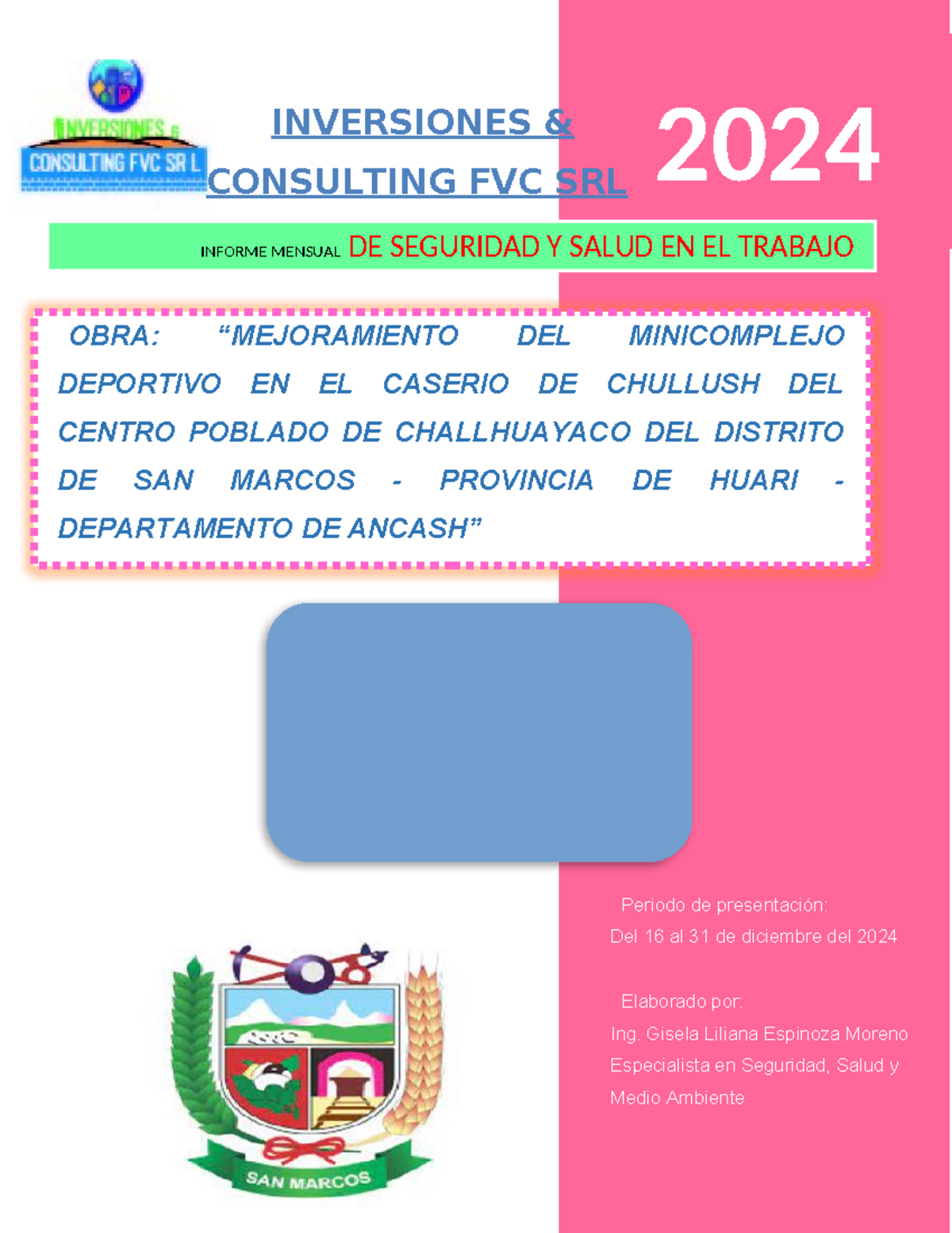 Informe Mensual de Seguridad y Salud en el Trabajo - Diciembre 2024 ...
