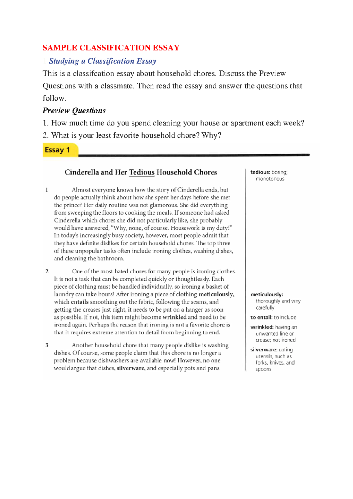 Sample essays btap nhom21VA113 - SAMPLE CLASSIFICATION ESSAY 1 Studying ...