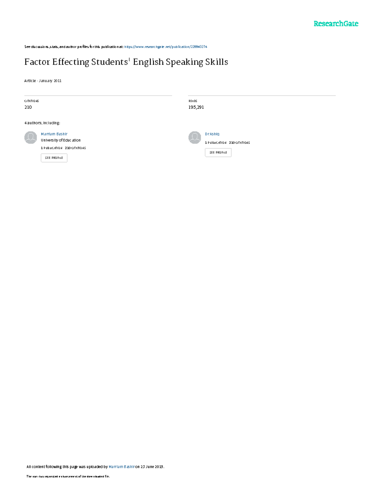 Factor Effecting Students English Speaking Skills - See discussions ...